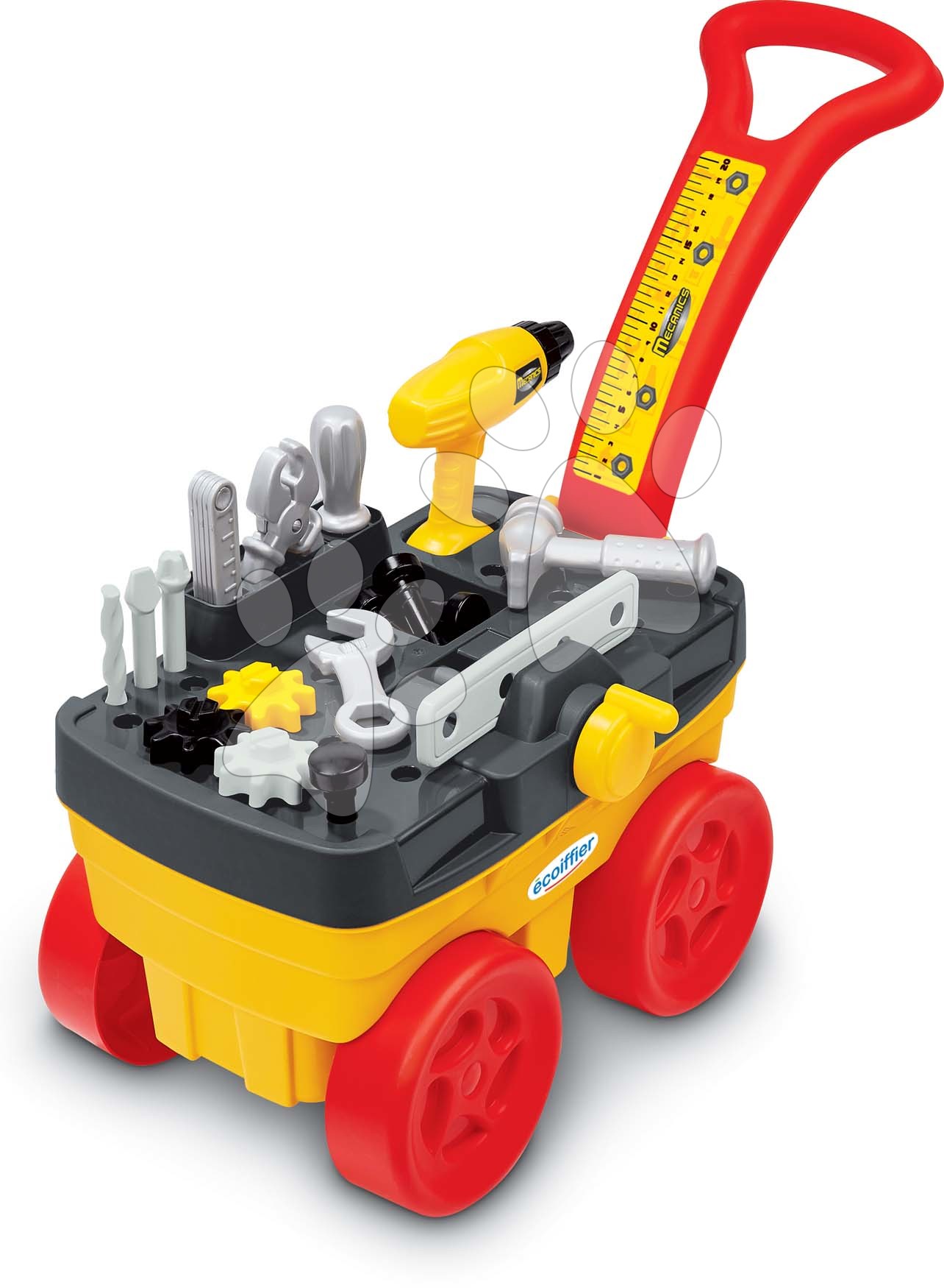 Otroška delavnica - Voziček za vlečenje delavnica Mecanics Trolley Écoiffier z delovnim orodjem 19 delov od 18 mes