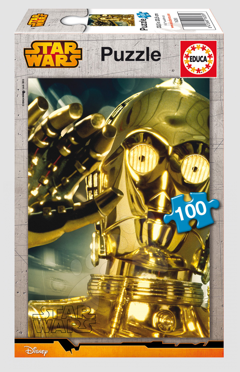 Detské puzzle od 100-300 dielov - Puzzle Star Wars C-3PO Educa 100 dielov od 5 rokov