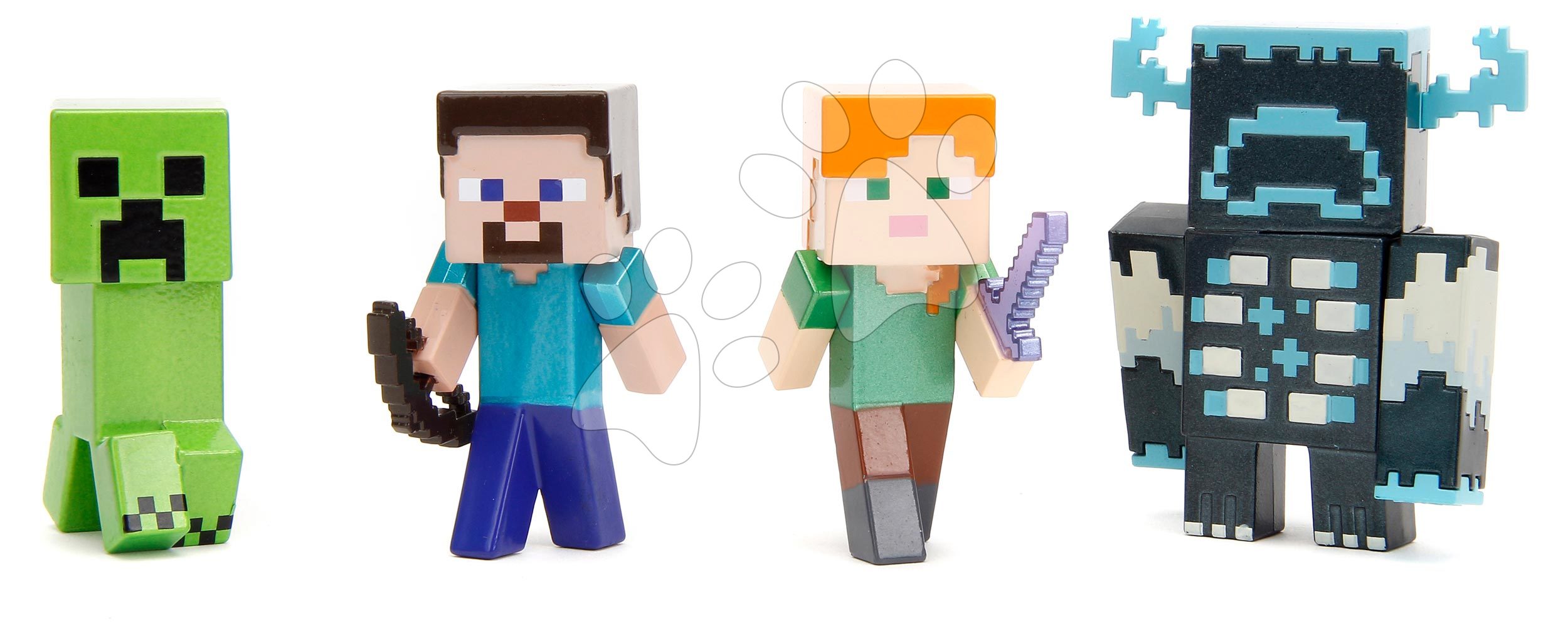 Figúrky zberateľské Minecraft Figures 4-Pack Jada kovové sada 4 druhov výška 6 cm