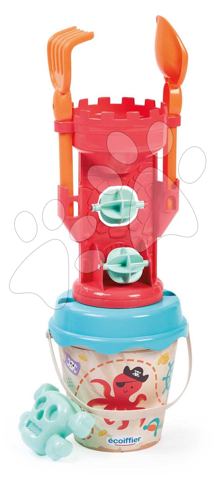 Vedro set s dvojitým mlynom Piráti Garnished Mill Bucket Écoiffier 6 dielov výška 17 cm od 18 mes