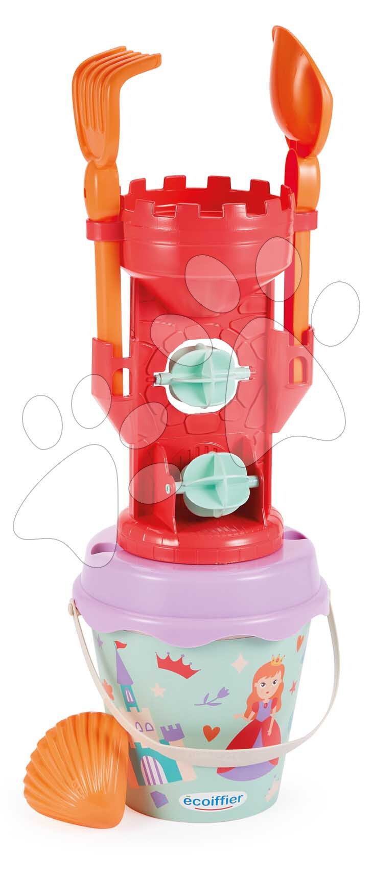 Vedro set s dvojitým mlynom Princezné Garnished Mill Bucket Écoiffier 6 dielov výška 17 cm od 18 mes