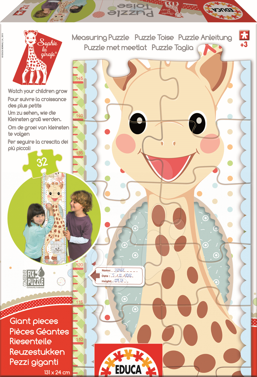 Detské skladacie koberce - Puzzle Giant Žirafa Sophia Educa 32 dielov
