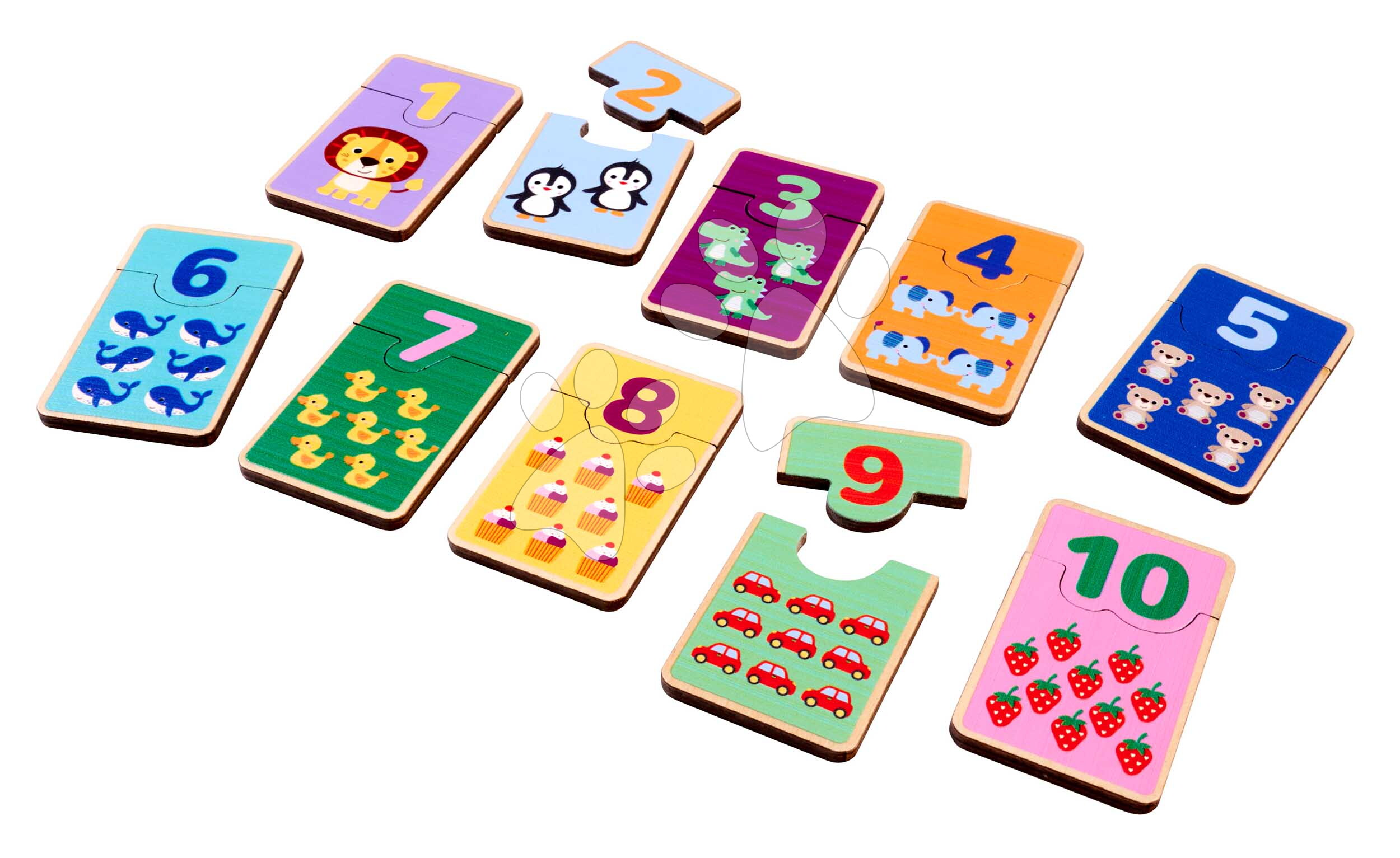 Fa puzzle számokkal Games Numbers Account Eichhorn 20 részes állatkás és tárgyas ábrákkal 24 hó-tól