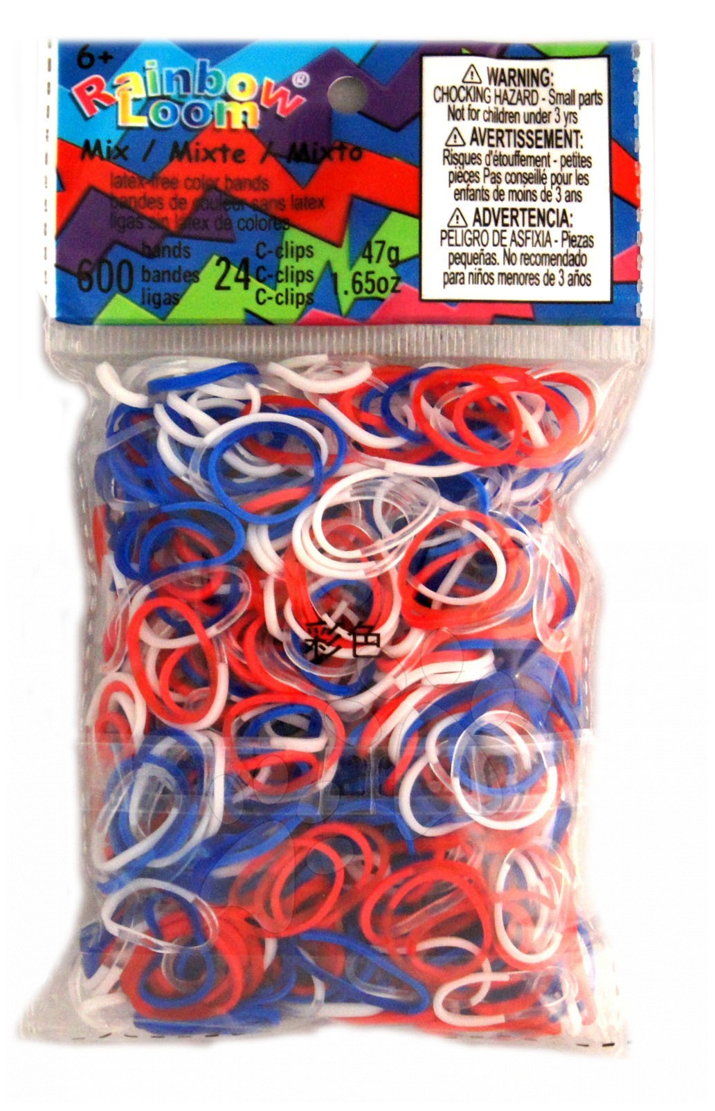 Rainbow Loom eredeti gumik gyerekeknek trikolór mix 600 drb 20721