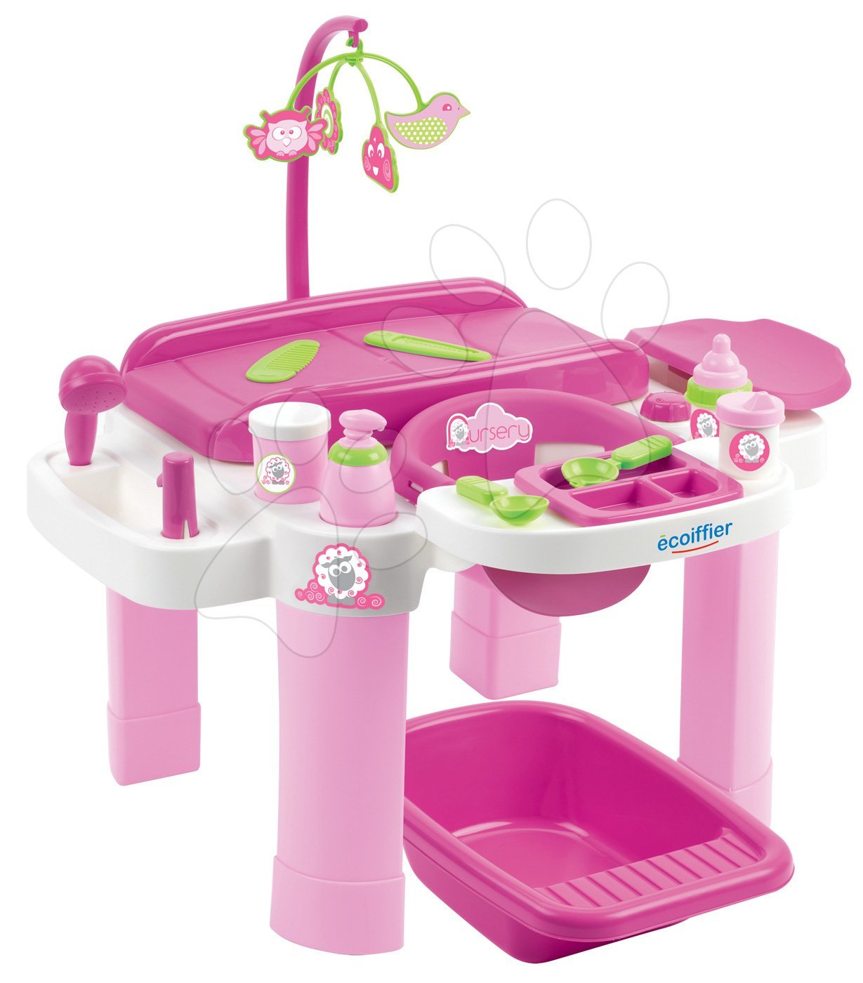 Écoiffier prebaľovací stôl pre bábiky Nursery s kúpeľnou a jedálenským kútikom 2879