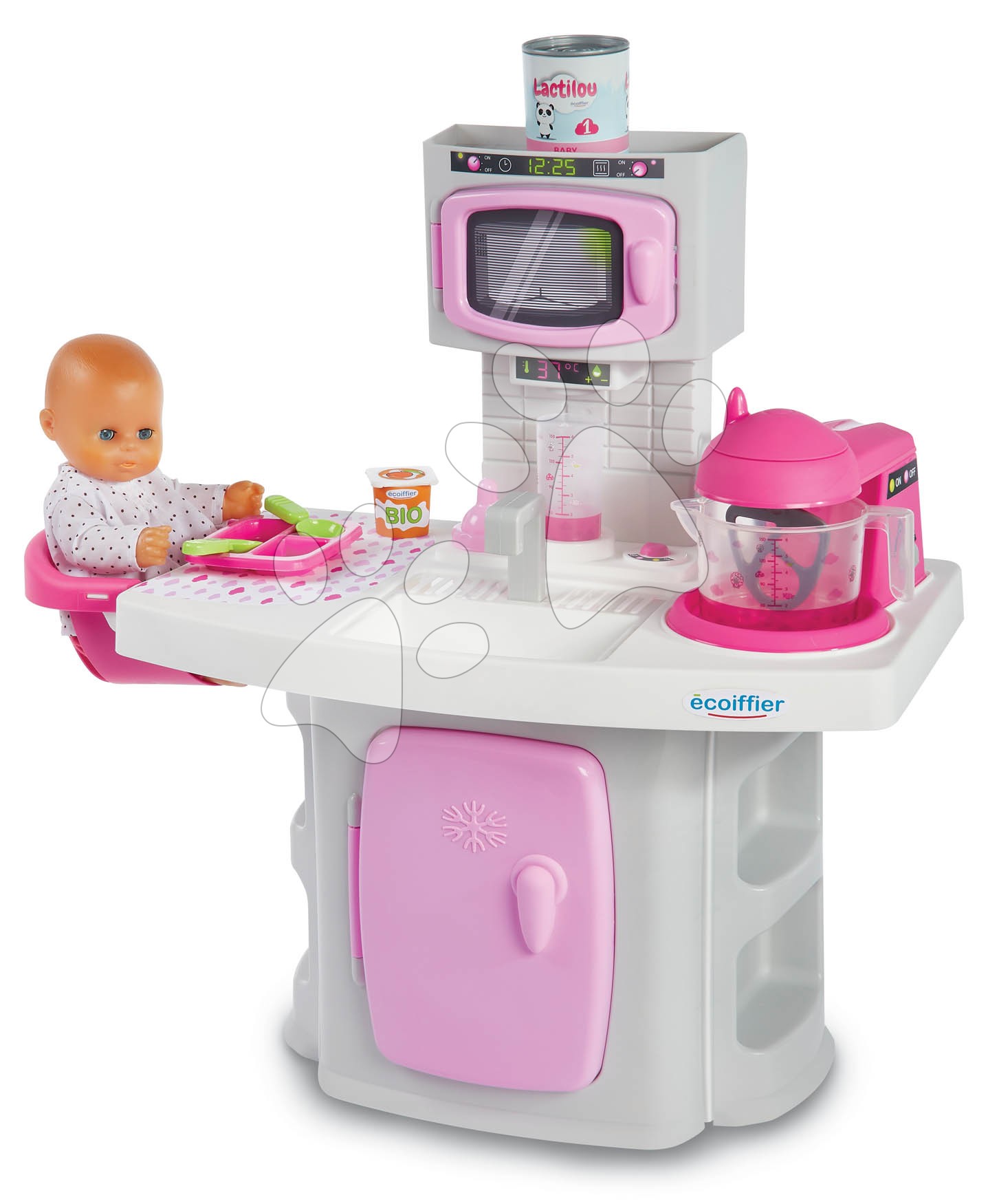 Egyszerű játékkonyhák - Konyhastúdió játékbabának The Baby's Kitchen Écoiffier főző- és étkezősarokkal 18 hó-tól
