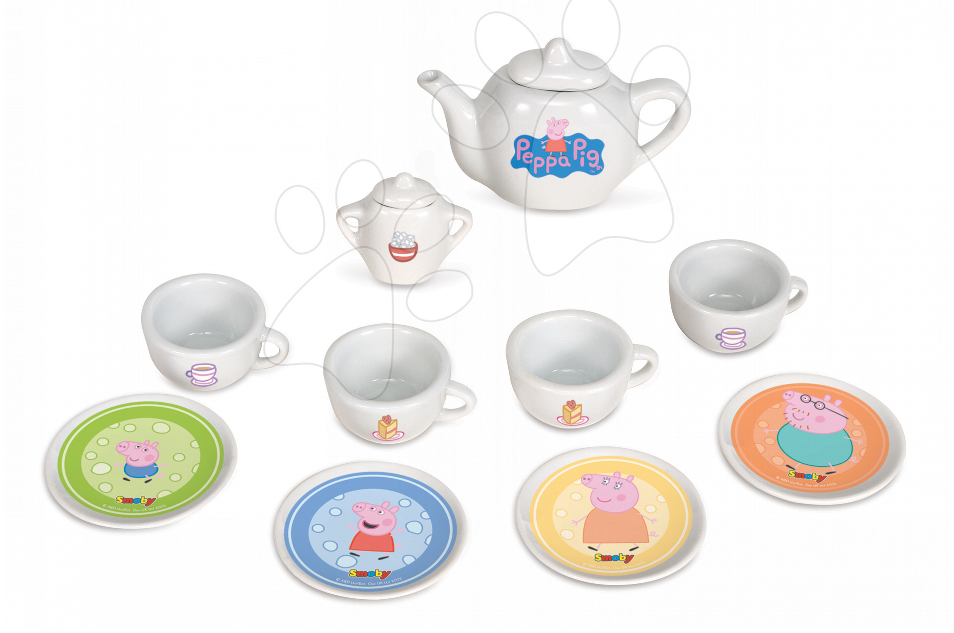 Porcelán teáskészlet Peppa Pig Smoby 12 darabos