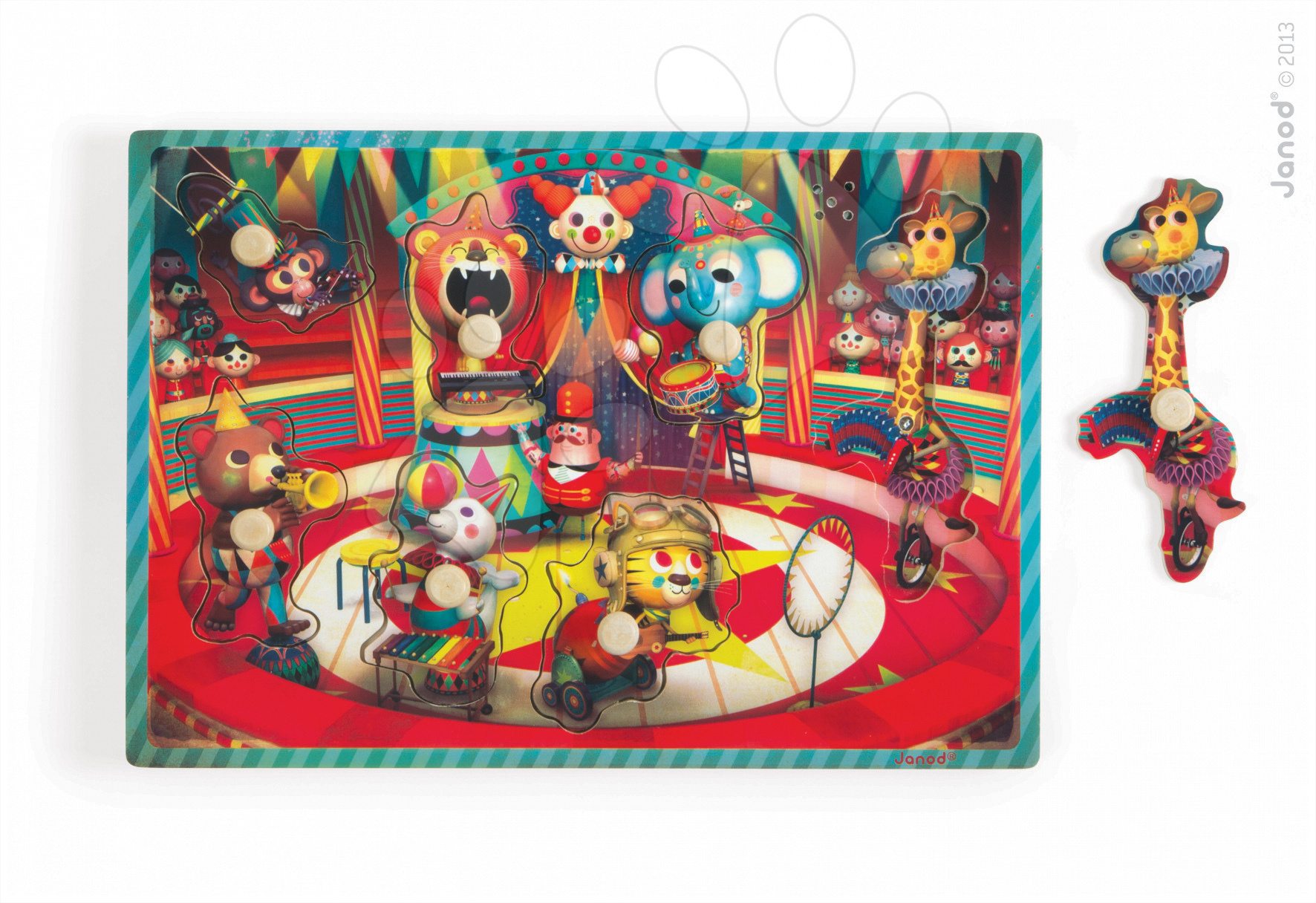 E-shop Janod drevené hudobné puzzle Zapatta Circus 7 dielov 07075