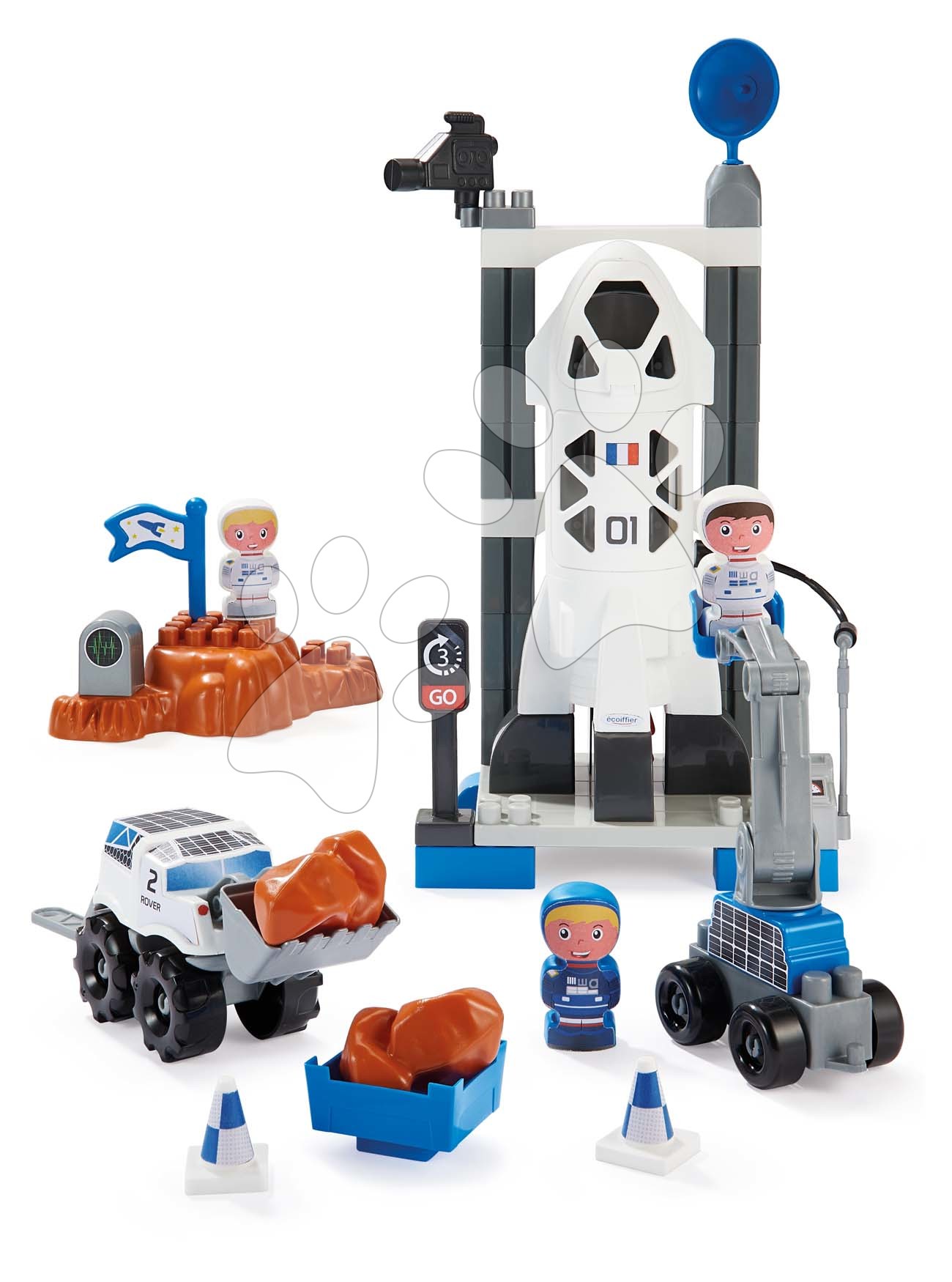 Abrick építőkockák - Építőjáték Űrállomás Abrick Écoiffier 3 figurával és 2 járművel 18 hó-tól