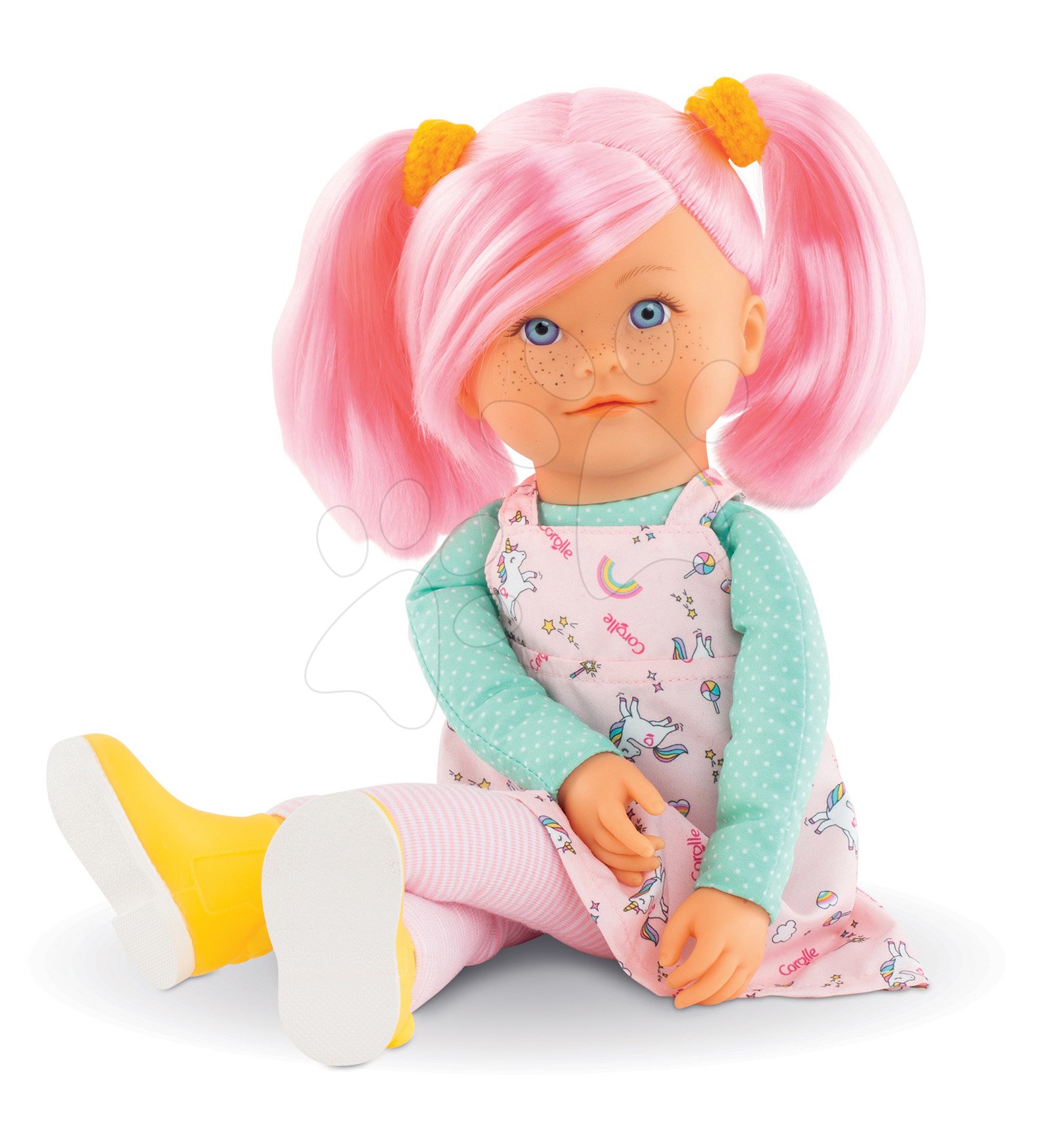 Játékbaba Praline Rainbow Dolls Corolle selymes hajkoronával és vanília illattal rózsaszín 38 cm 3 évtől