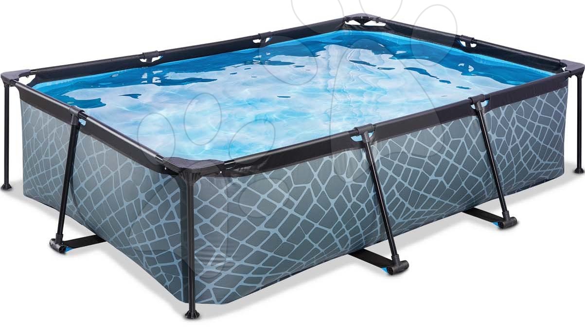Bazén s filtrací Stone pool Exit Toys ocelová konstrukce 220*150 cm šedý od 6 let