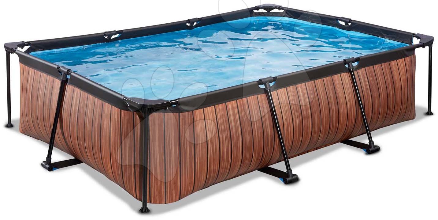 Bazén s filtrací Wood pool Exit Toys ocelová konstrukce 300*200 cm hnědý od 6 let