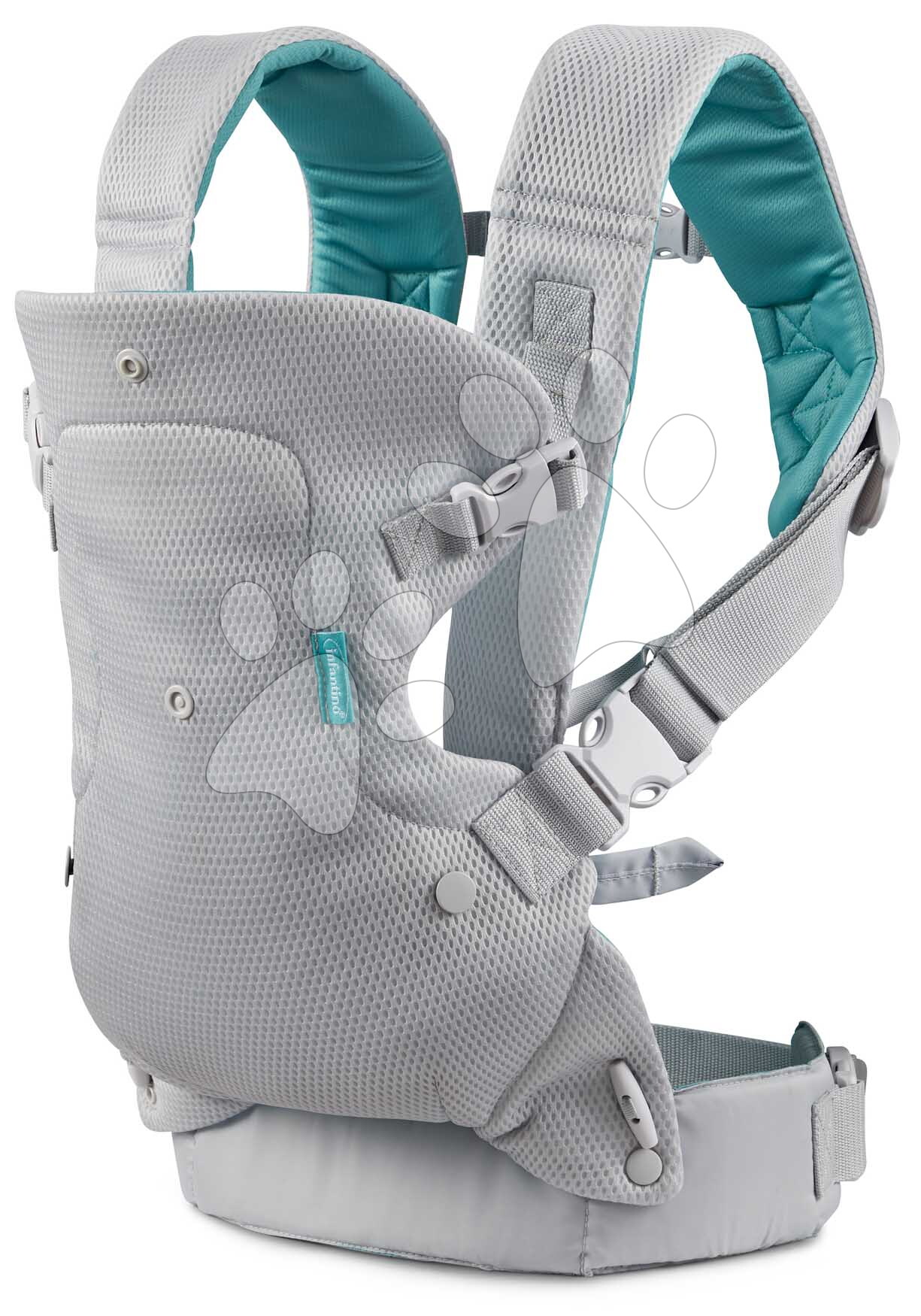 Nosič pre dieťa Flip 4v1 Light & Airy Convertible Carrier Infantino 4 spôsoby nosenia sivý od 3,6-14,5 kg od 0 mes