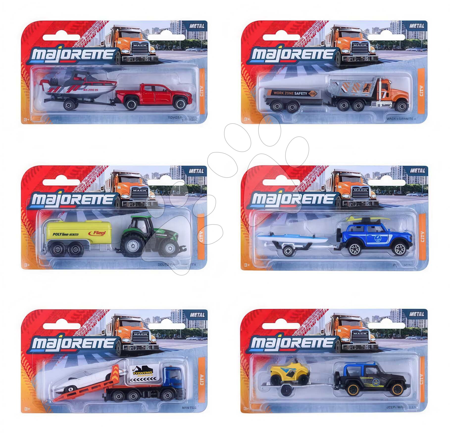 Toy car with City Trailer, 13 cm – Majorette