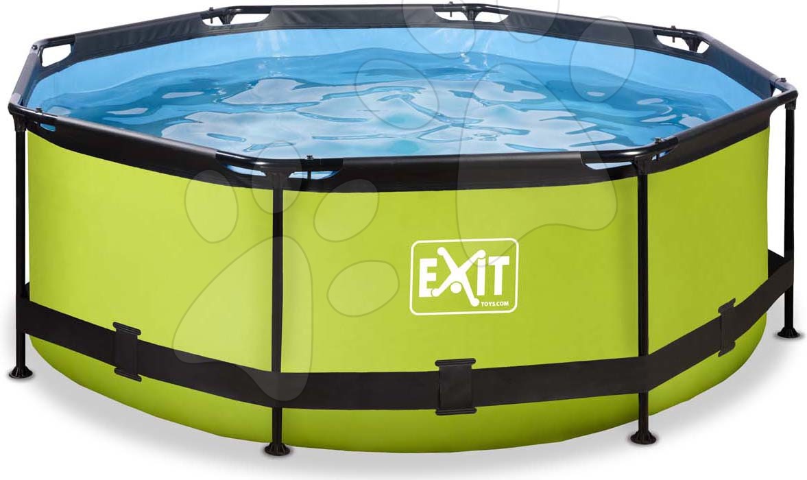 Bazény kruhové - Bazén s filtráciou Lime pool Exit Toys kruhový oceľová konštrukcia 244*76 cm zelený od 6 rokov
