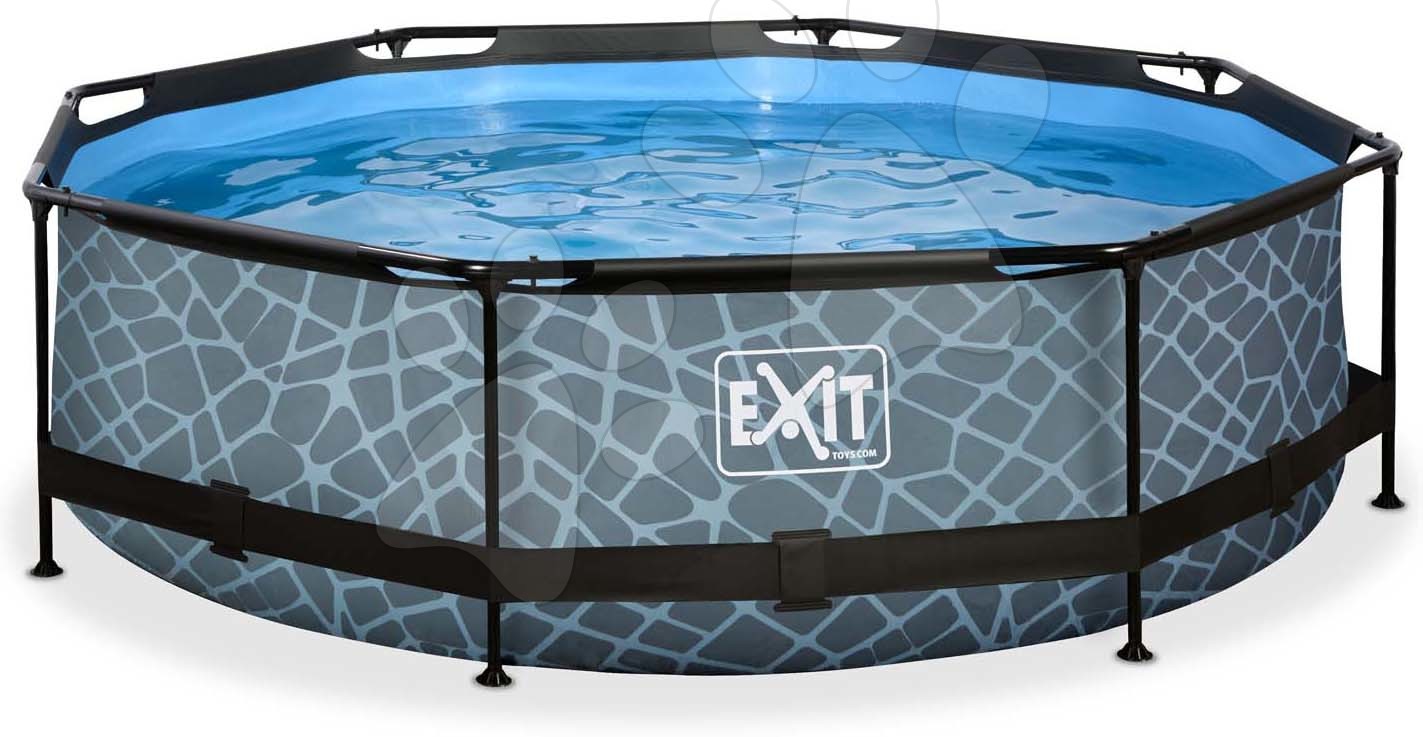 Bazén s filtráciou Stone pool Exit Toys kruhový oceľová konštrukcia 300*76 cm šedý od 6 rokov