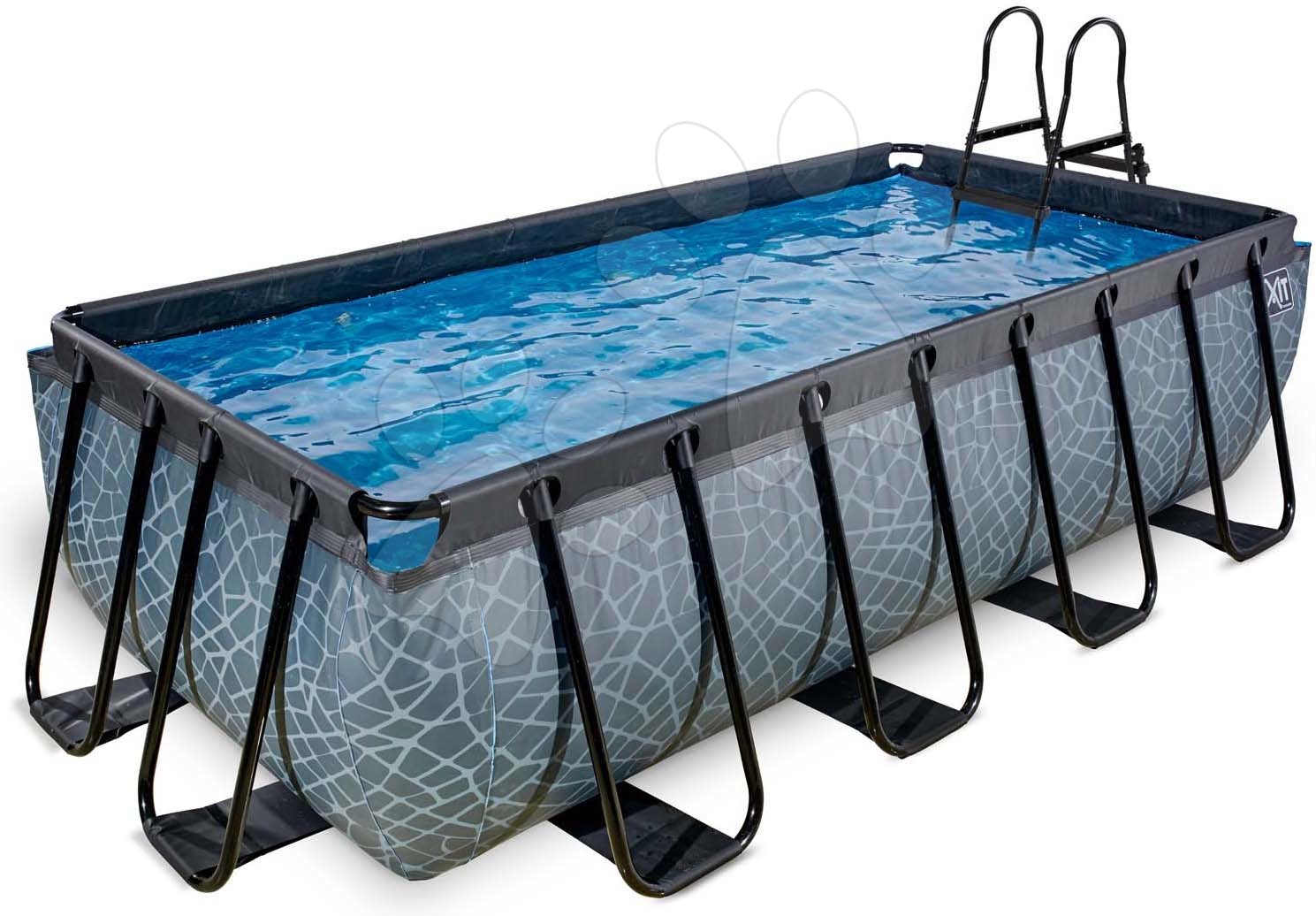 E-shop Bazén s filtráciou Stone pool Exit Toys oceľová konštrukcia 400*200*100 cm šedý od 6 rokov