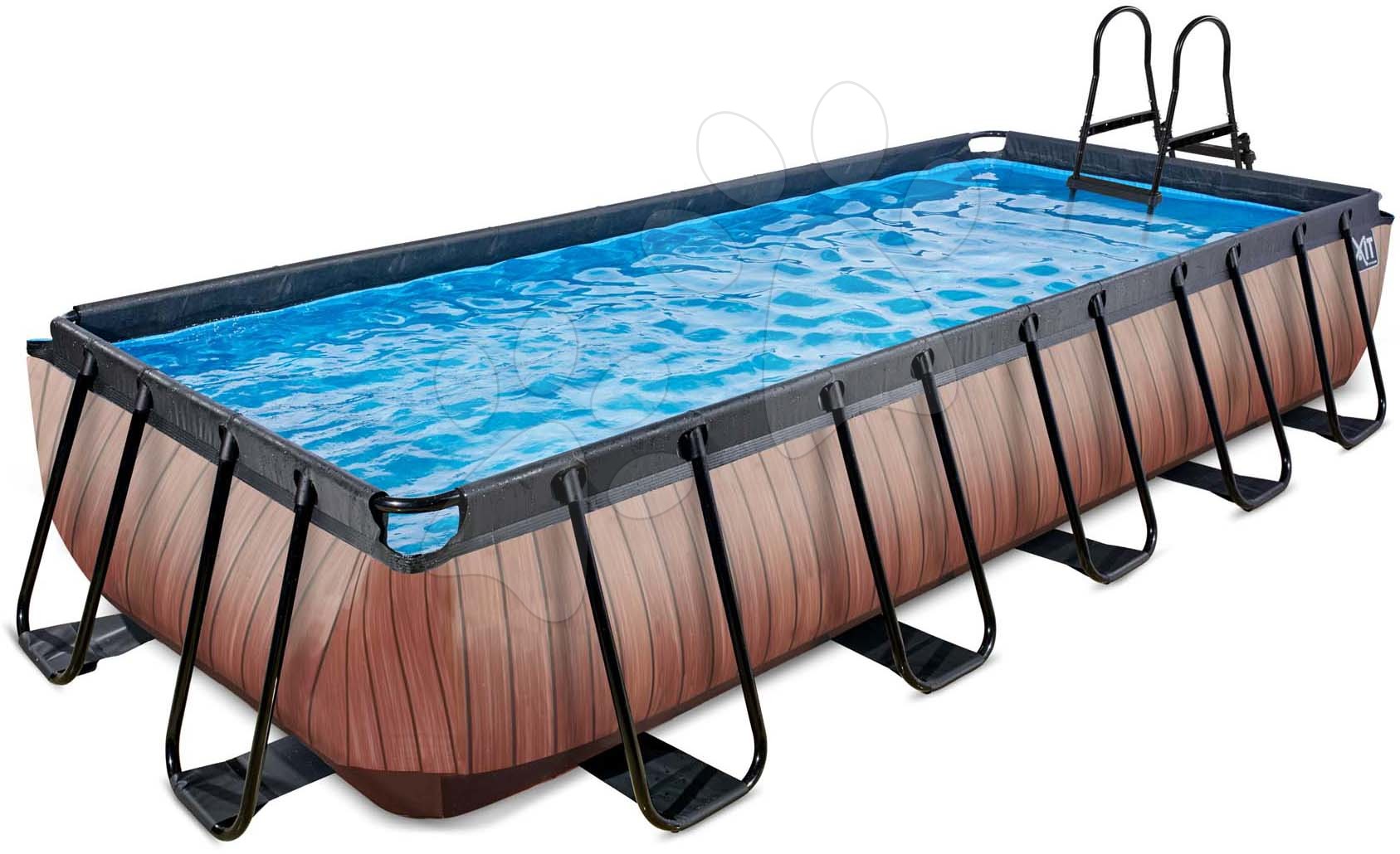 Bazén s filtrací Wood pool Exit Toys ocelová konstrukce 540*250*100 cm hnědý od 6 let