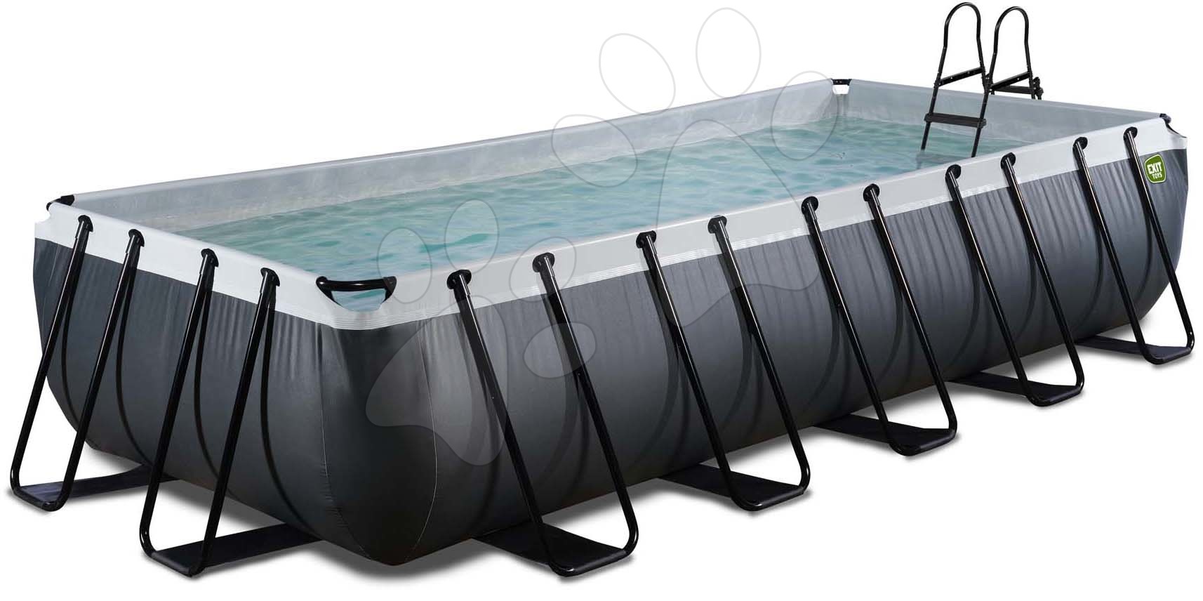 E-shop Bazén s filtráciou Black Leather pool Exit Toys oceľová konštrukcia 540*250*100 cm čierny od 6 rokov