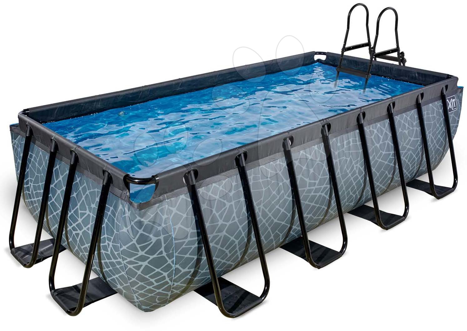 Bazén s pieskovou filtráciou Stone pool Exit Toys oceľová konštrukcia 400*200*100 cm šedý od 6 rokov