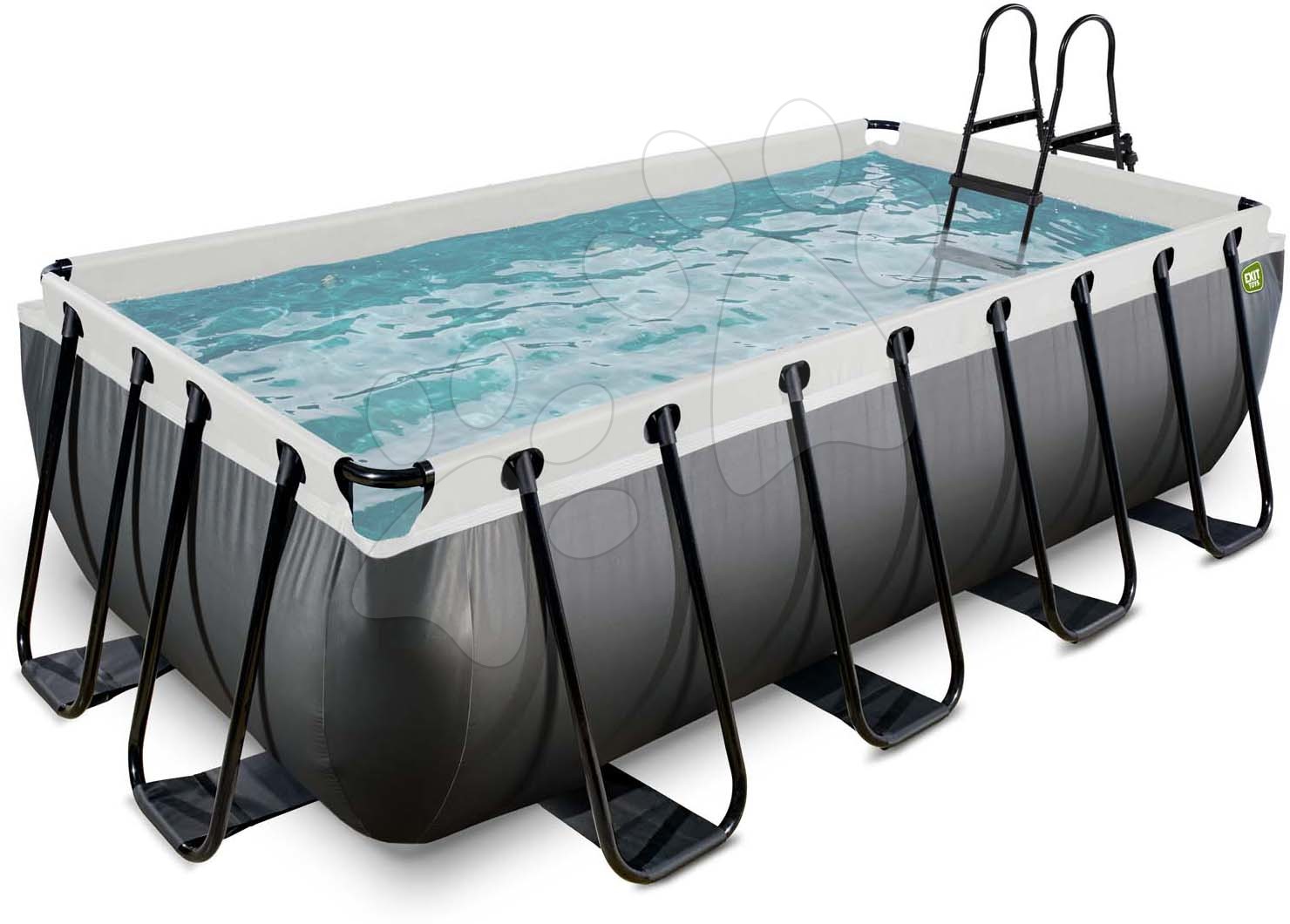 Bazén s pieskovou filtráciou Black Leather pool Exit Toys oceľová konštrukcia 400*200*100 cm čierny od 6 rokov