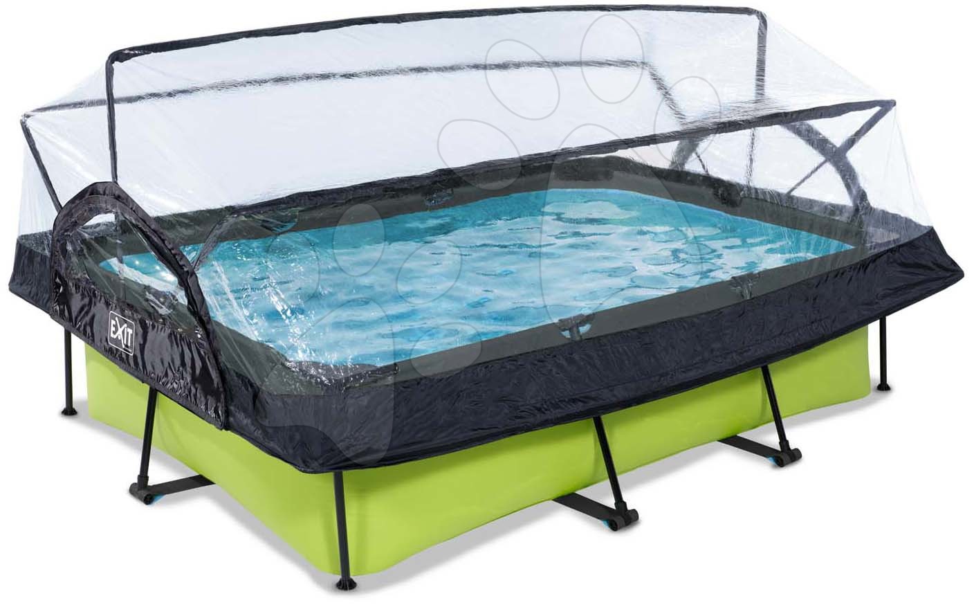 E-shop Bazén s krytom a filtráciou Lime pool Exit Toys oceľová konštrukcia 220*150*65 cm zelený od 6 rokov