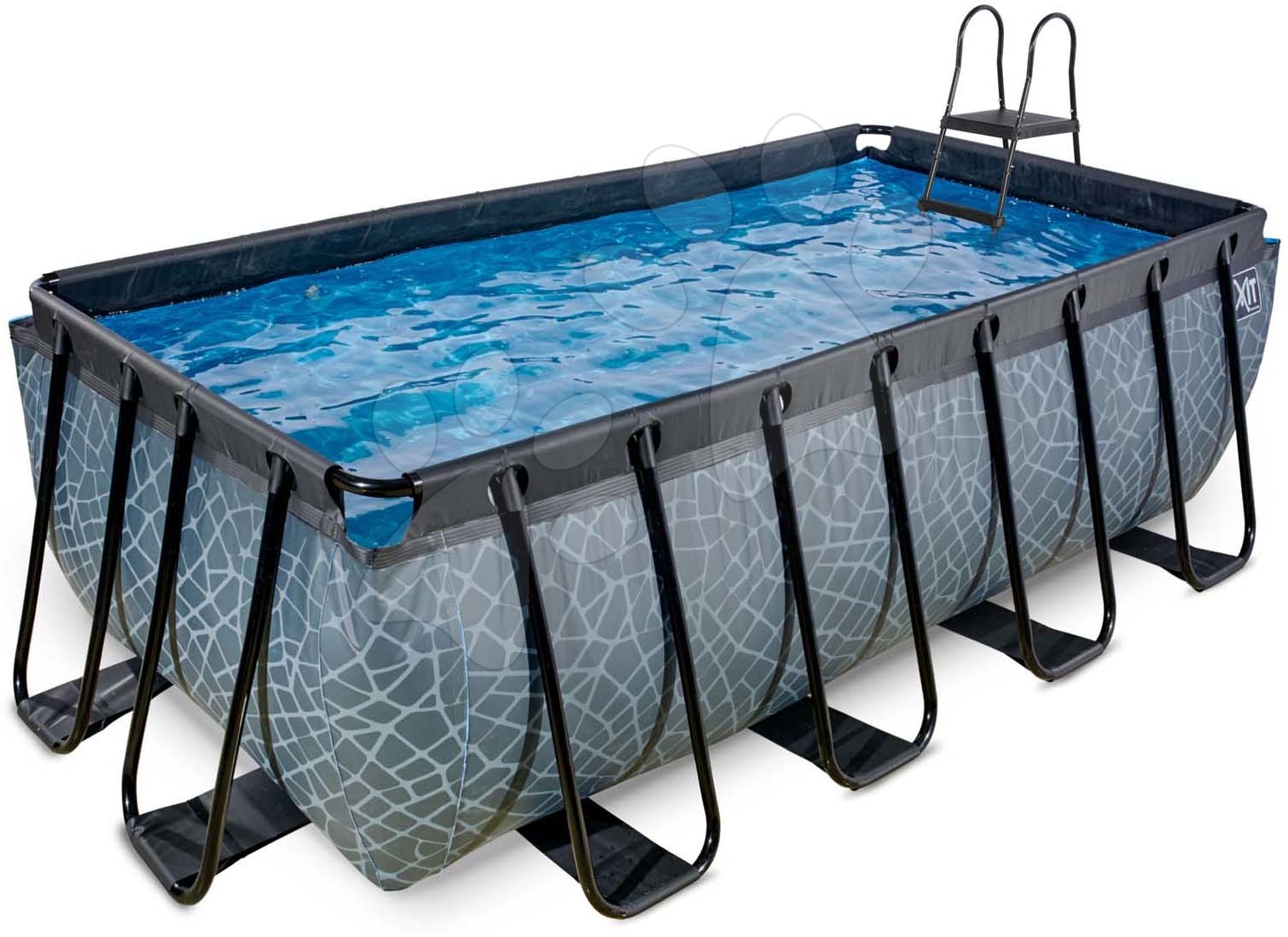 Bazén s filtráciou Stone pool Exit Toys oceľová konštrukcia 400*200*122 cm šedý od 6 rokov