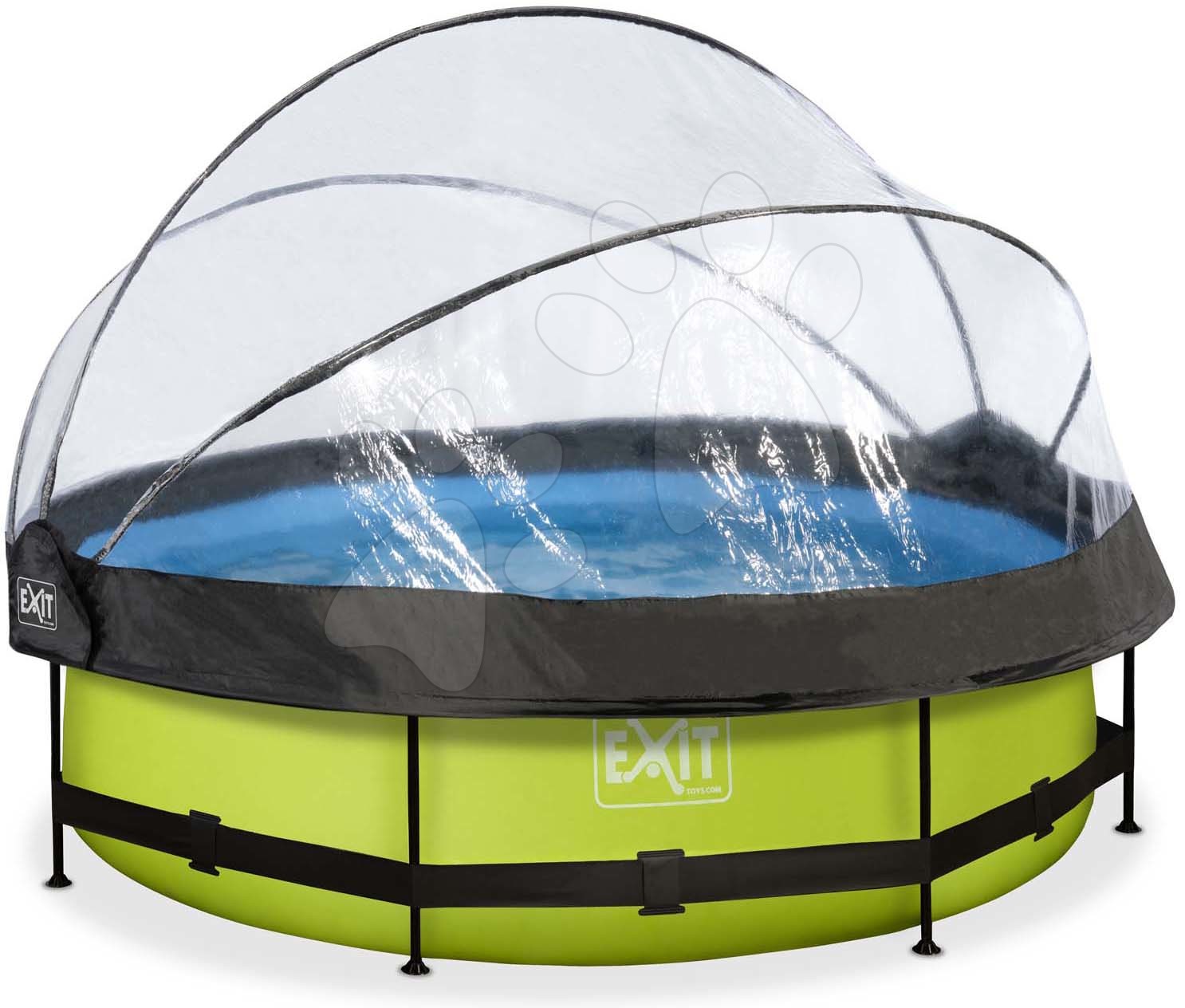 Bazén s krytom a filtráciou Lime pool Exit Toys kruhový oceľová konštrukcia 300*76 cm zelený od 6 rokov