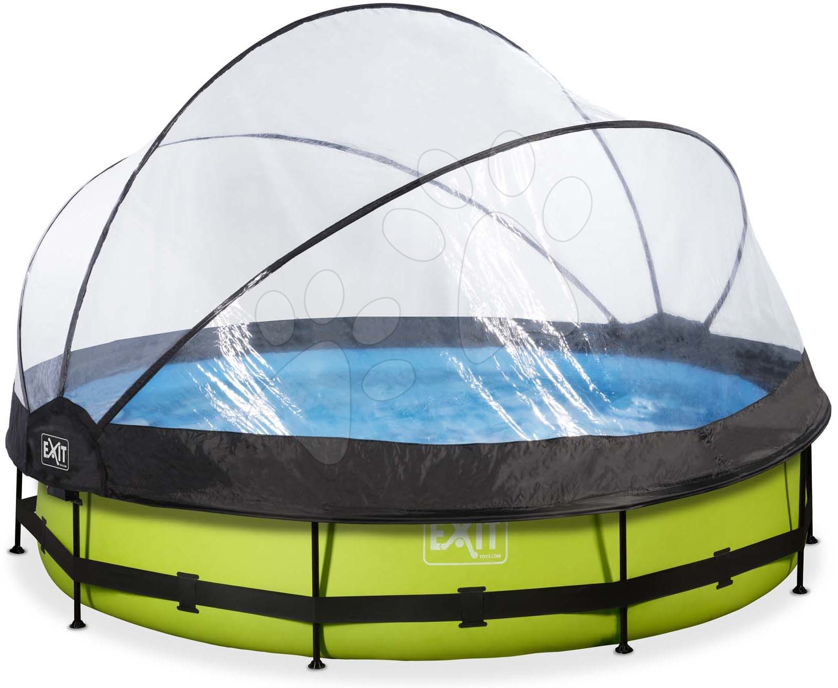 Bazén s krytom a filtráciou Lime pool Exit Toys kruhový oceľová konštrukcia 360*76 cm zelený od 6 rokov