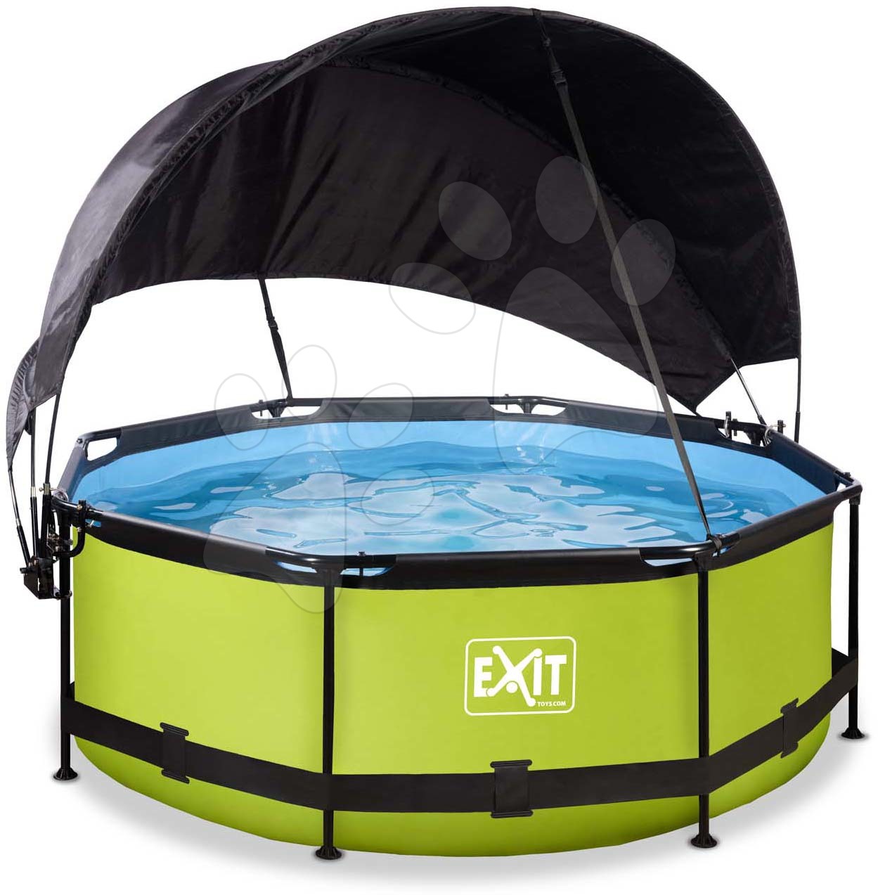 Bazény kruhové - Bazén so strieškou a filtráciou Lime pool Exit Toys kruhový oceľová konštrukcia 244*76 cm zelený od 6 rokov