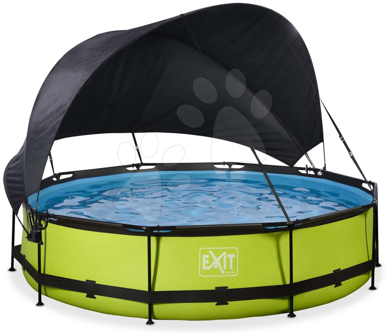 Bazén so strieškou a filtráciou Lime pool Exit Toys kruhový oceľová konštrukcia 360*76 cm zelený od 6 rokov
