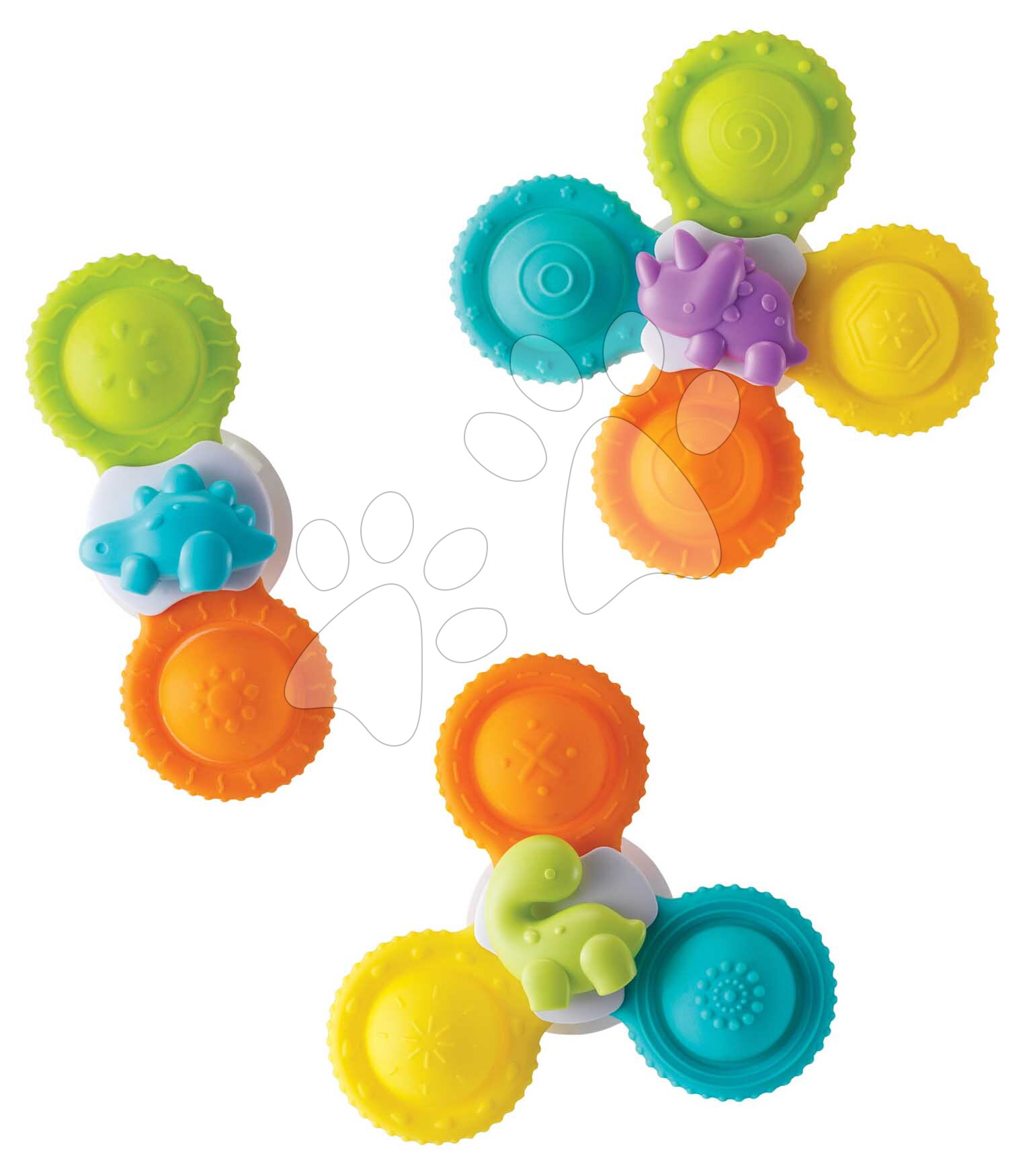 Spinner do vane Silicone Bath Pop Spinners Infantino 3 kusy s prísavkami od 4 mes