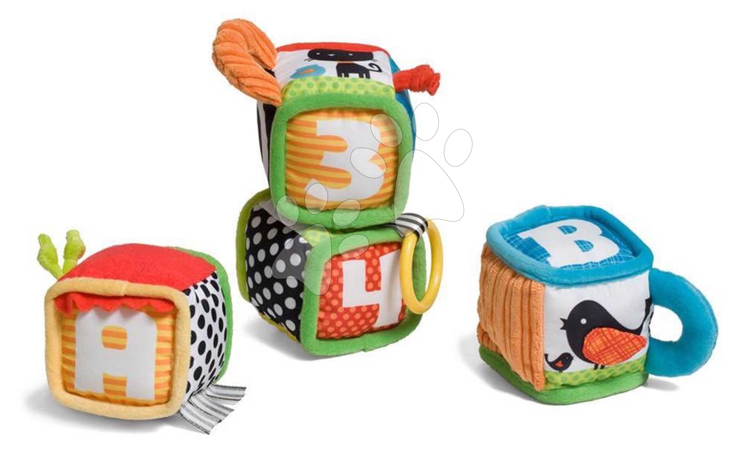 Textilné kocky s aktivitami Discover & Play Soft Blocks Infantino 4 kocky od 0 mes