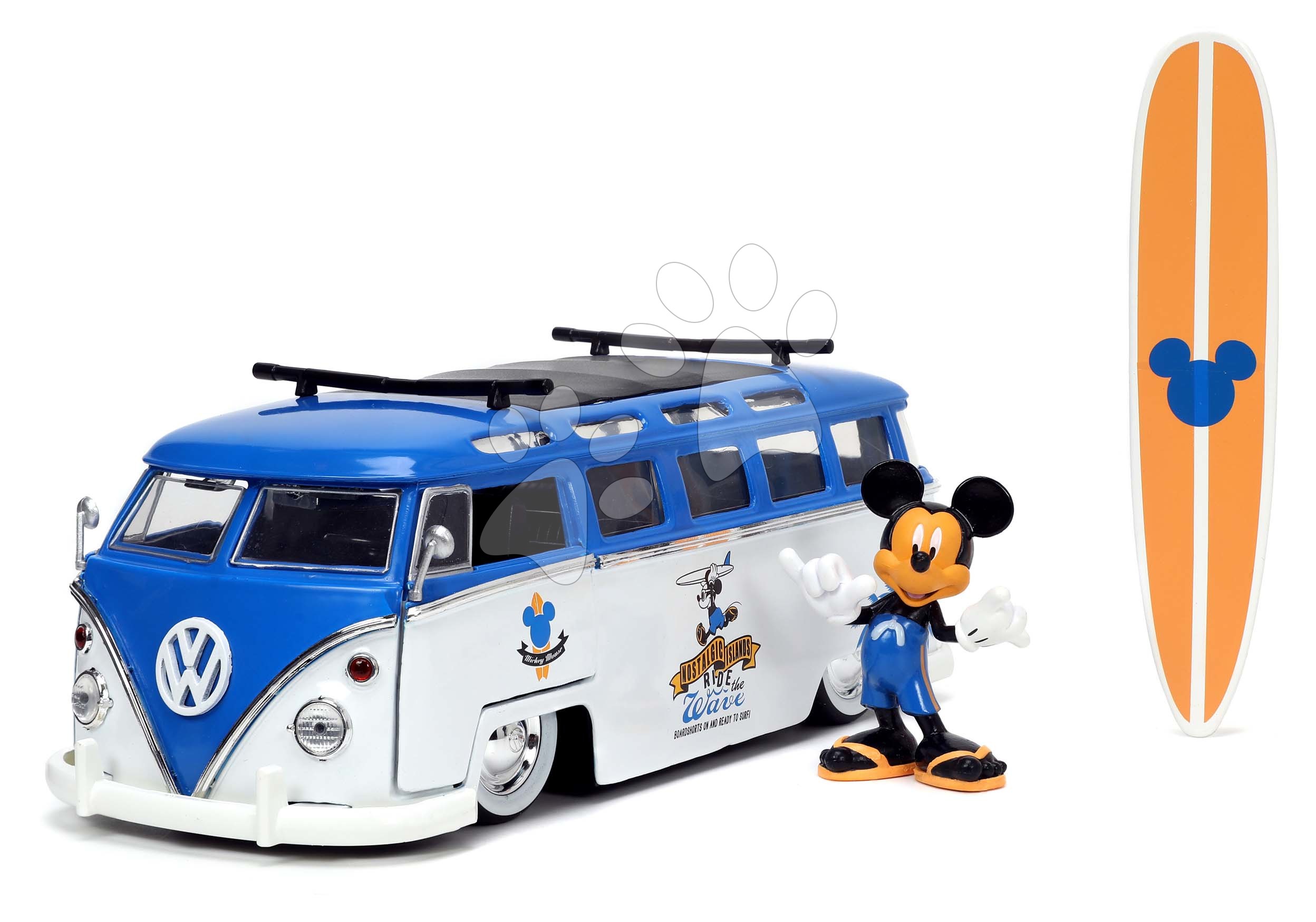 Autíčko s figúrkou Disney Mickey Mouse Van Jada kovové dĺžka 15,9 cm 1:24