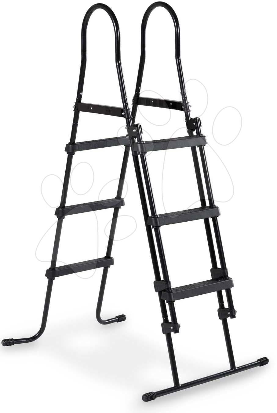 Schody k bazénu pool ladder Exit Toys pre výšku 91 - 107 cm kovový rám protišmykové čierne