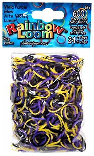 Rainbow Loom eredeti gumik gyerekeknek világító 600 darab 22060 sárga-lila