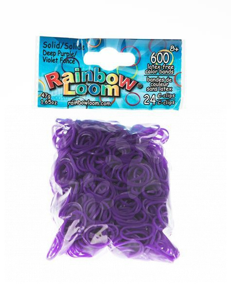 E-shop Rainbow Loom originálne gumičky pre deti transparentné 600 kusov 20004 tmavofialové