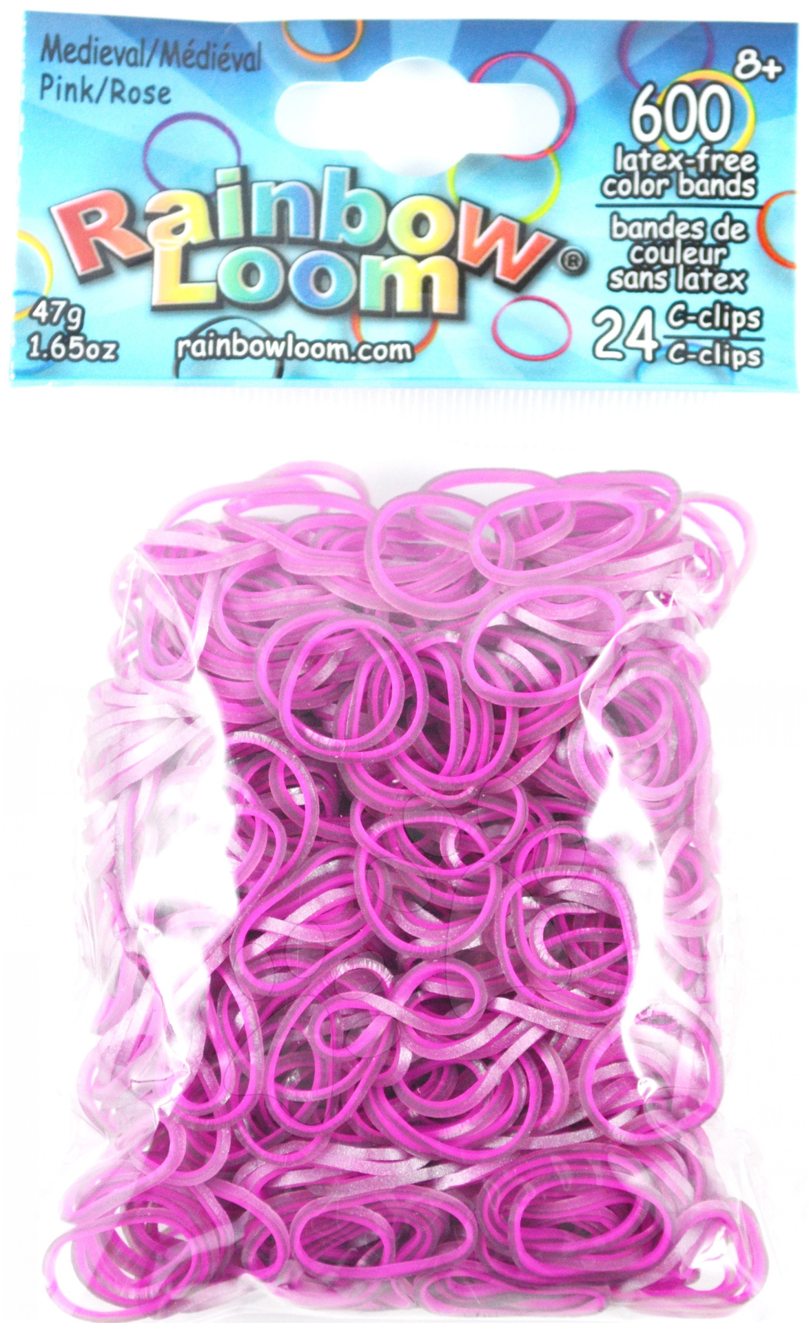 Rainbow Loom eredeti szövőgumi gyerekeknek középkori rózsaszín 600 darab 21711