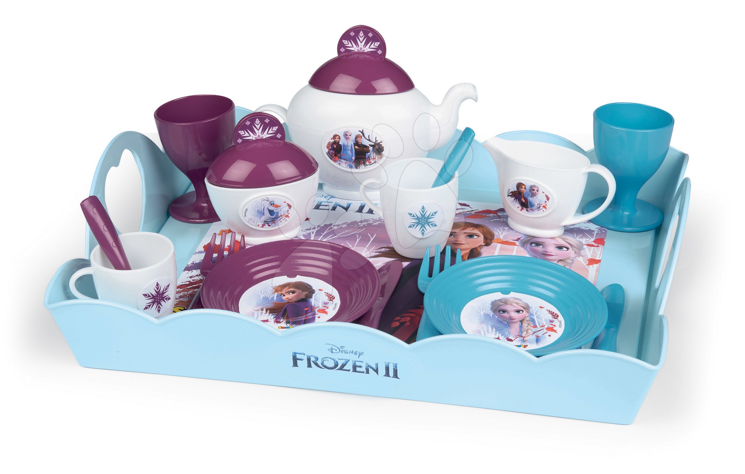 E-shop Servírovacia tácka Frozen 2 Disney XL Tea Time Smoby so 17 doplnkami