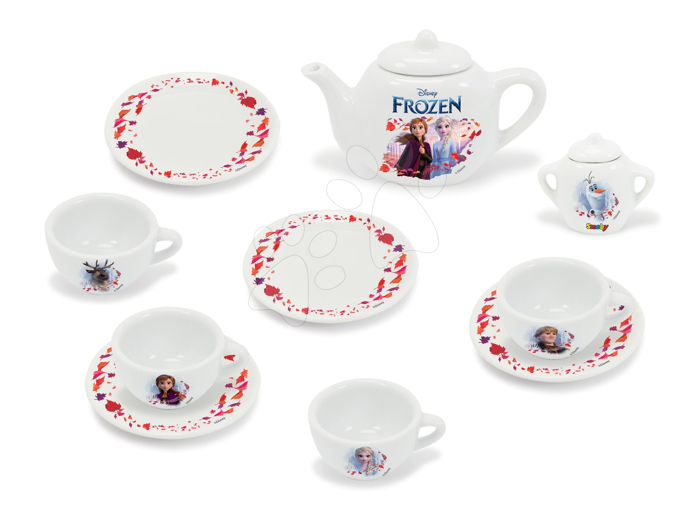 Porcelán teáskészlet Frozen 2 Disney Smoby 12 darabos