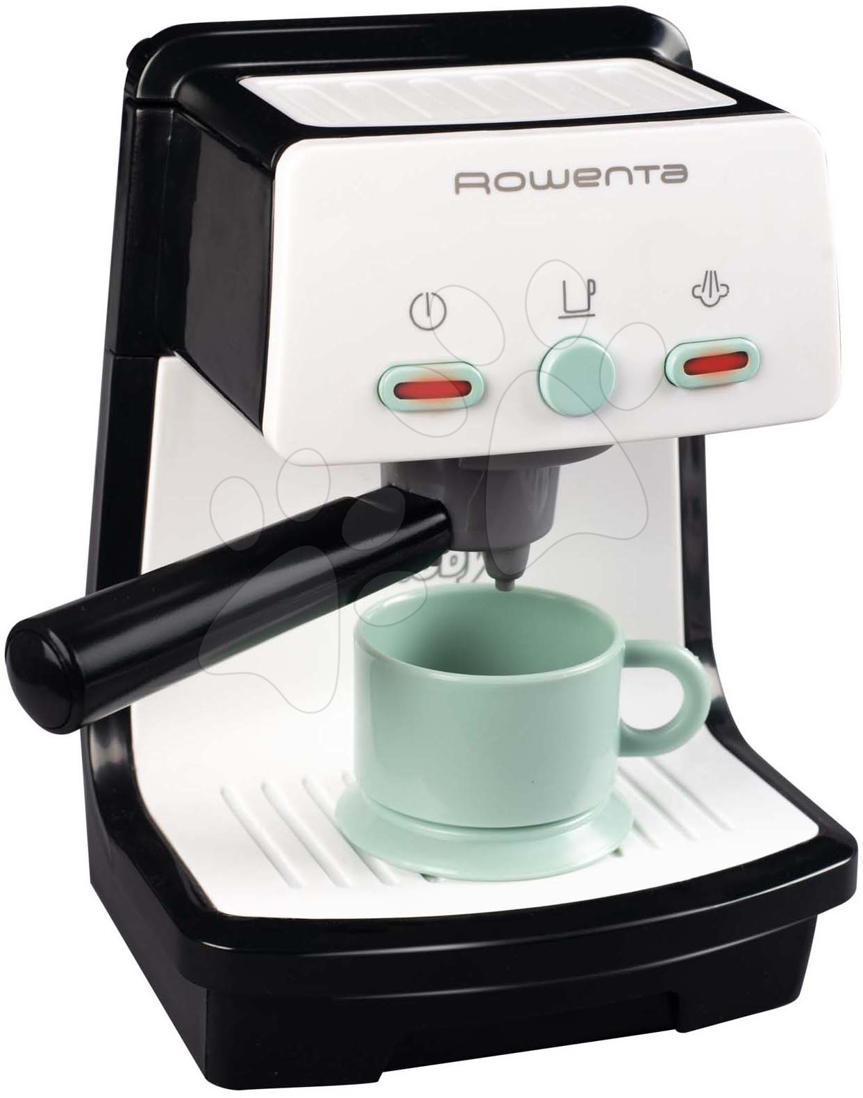 Spotrebiče do kuchynky - Espresso kávovar elektronický Rowenta Electronic Smoby so zvukom a svetlom a šálka na kávu šedo-olivový