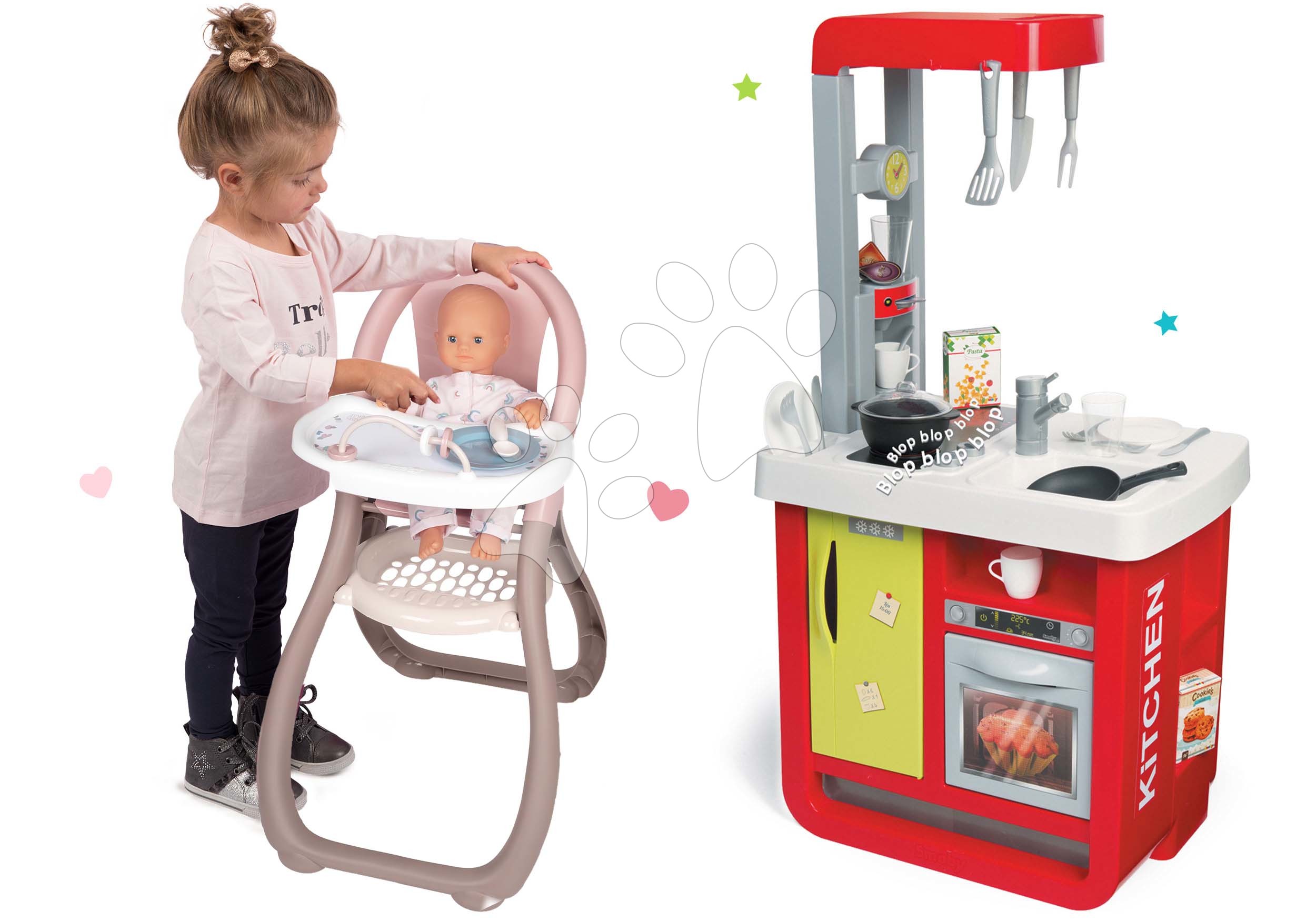 Cucina per bambini Cherry Special e seggiolone con bambola