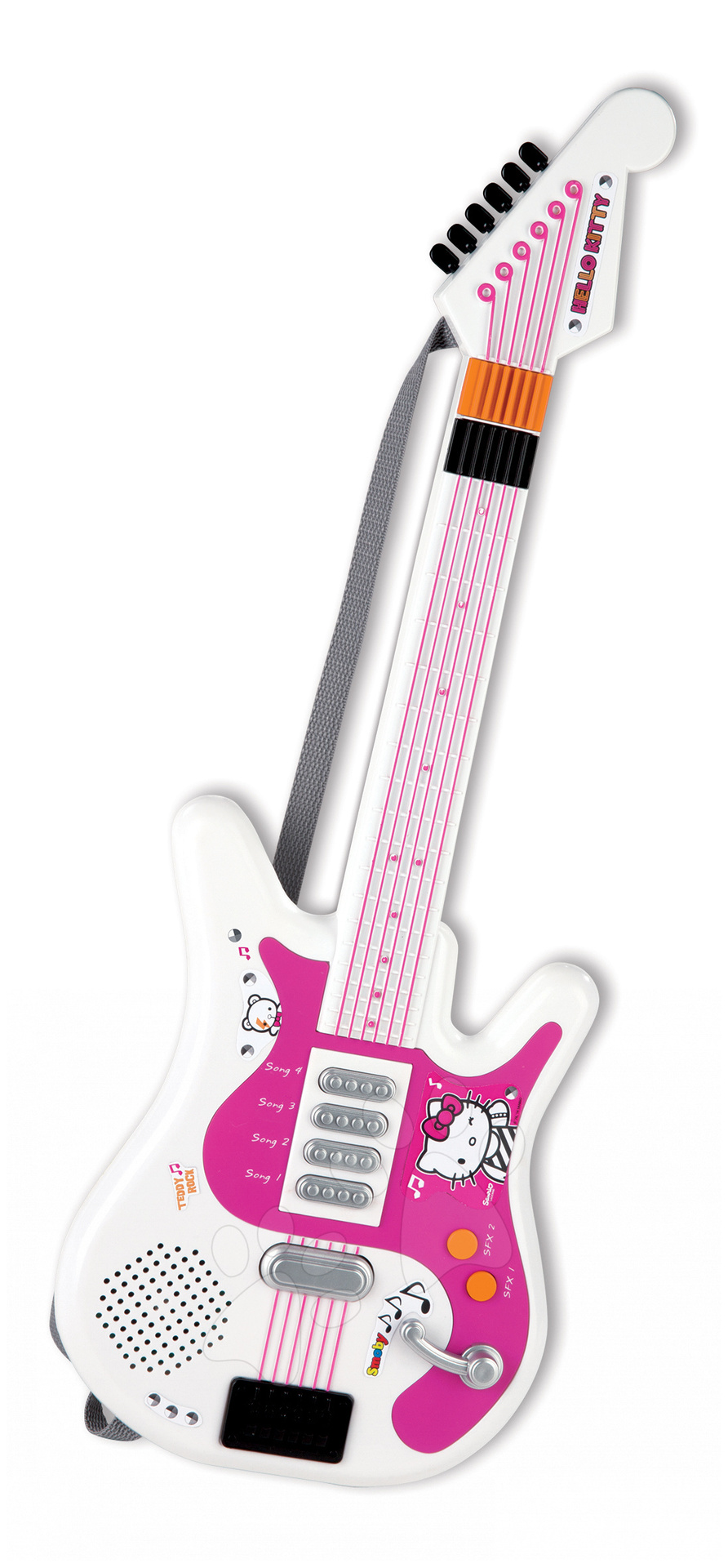 Staré položky - Bielo-ružová elektronická gitara Hello Kitty Smoby 