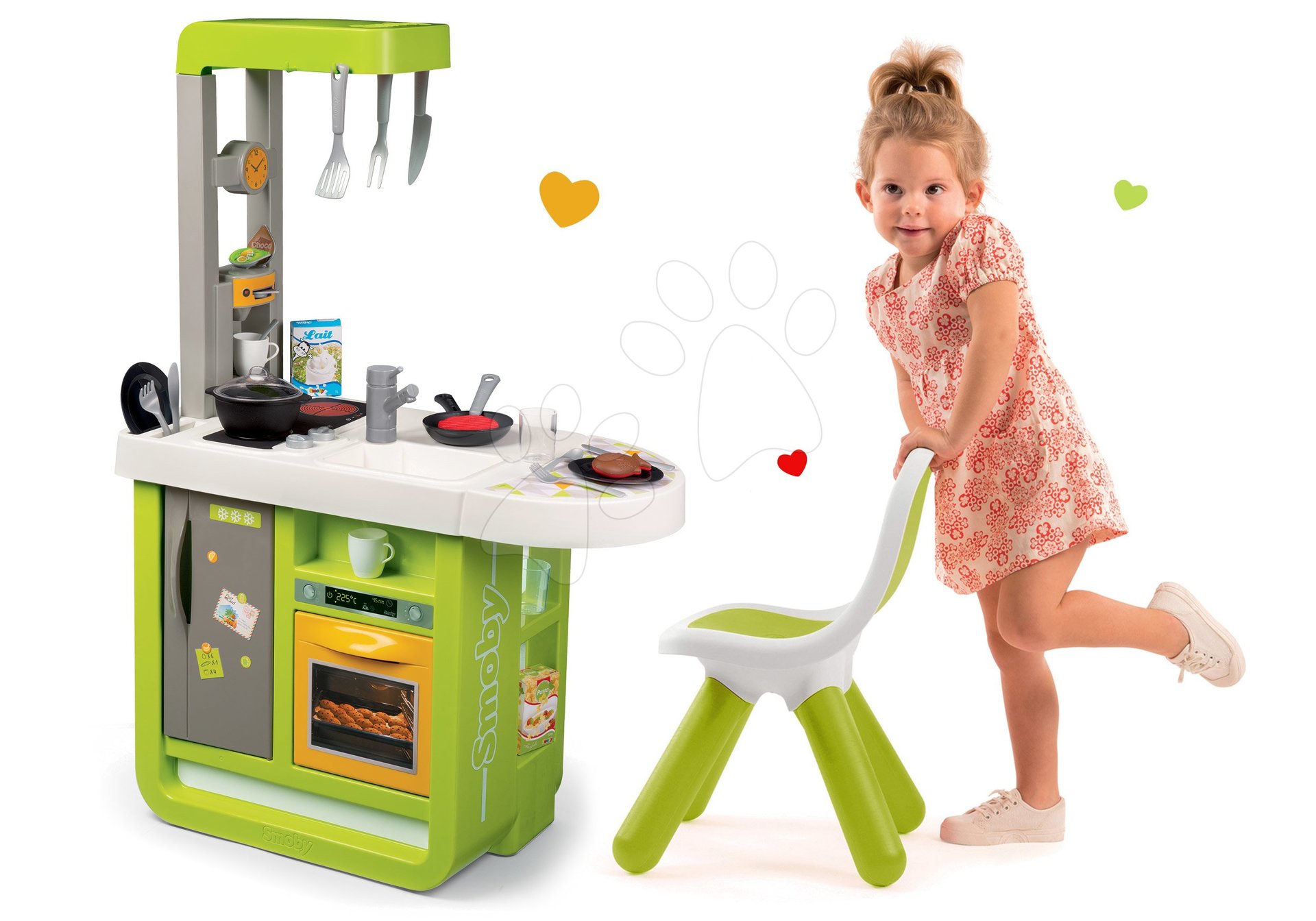 Set kuchynka Cherry Smoby so zvukmi a stolička pre deti KidChair