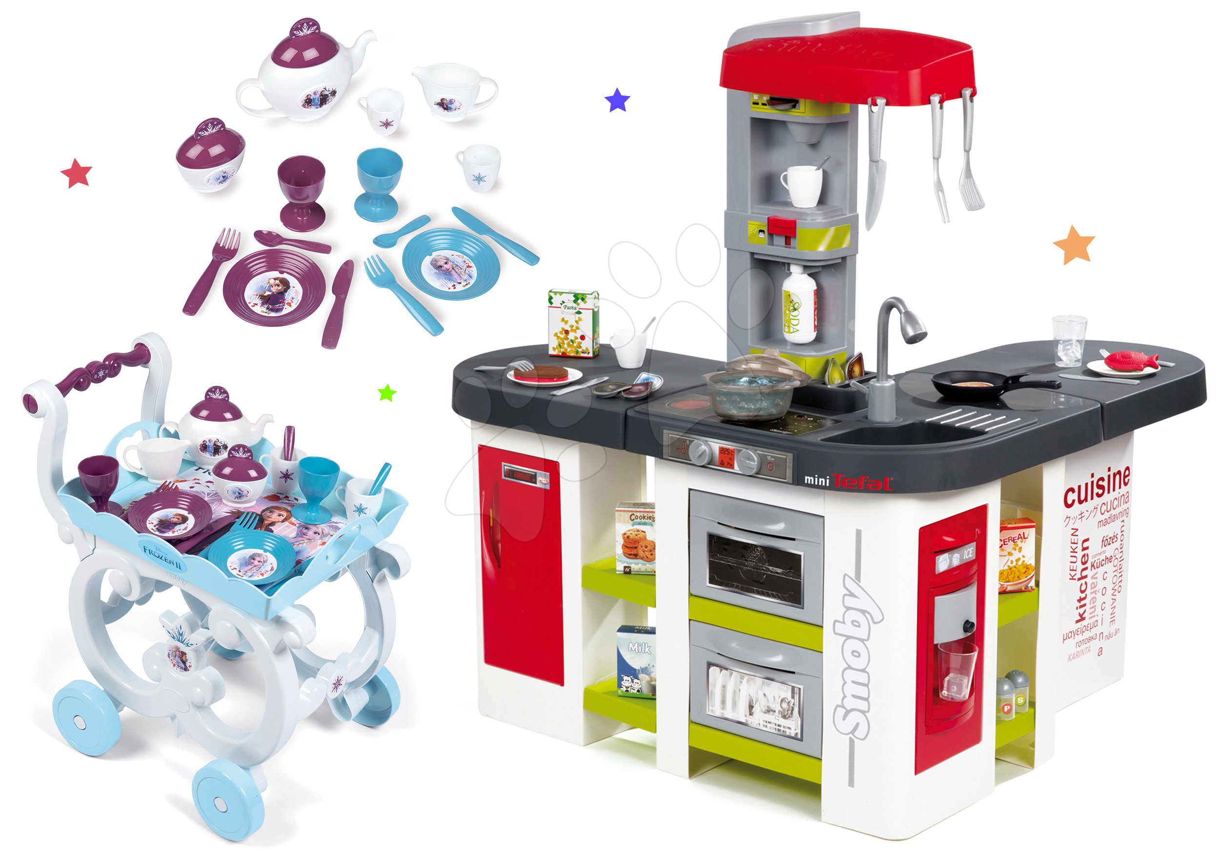 Smoby set detská kuchynka Tefal Studio XXL a servírovací vozík Frozen 311018-20