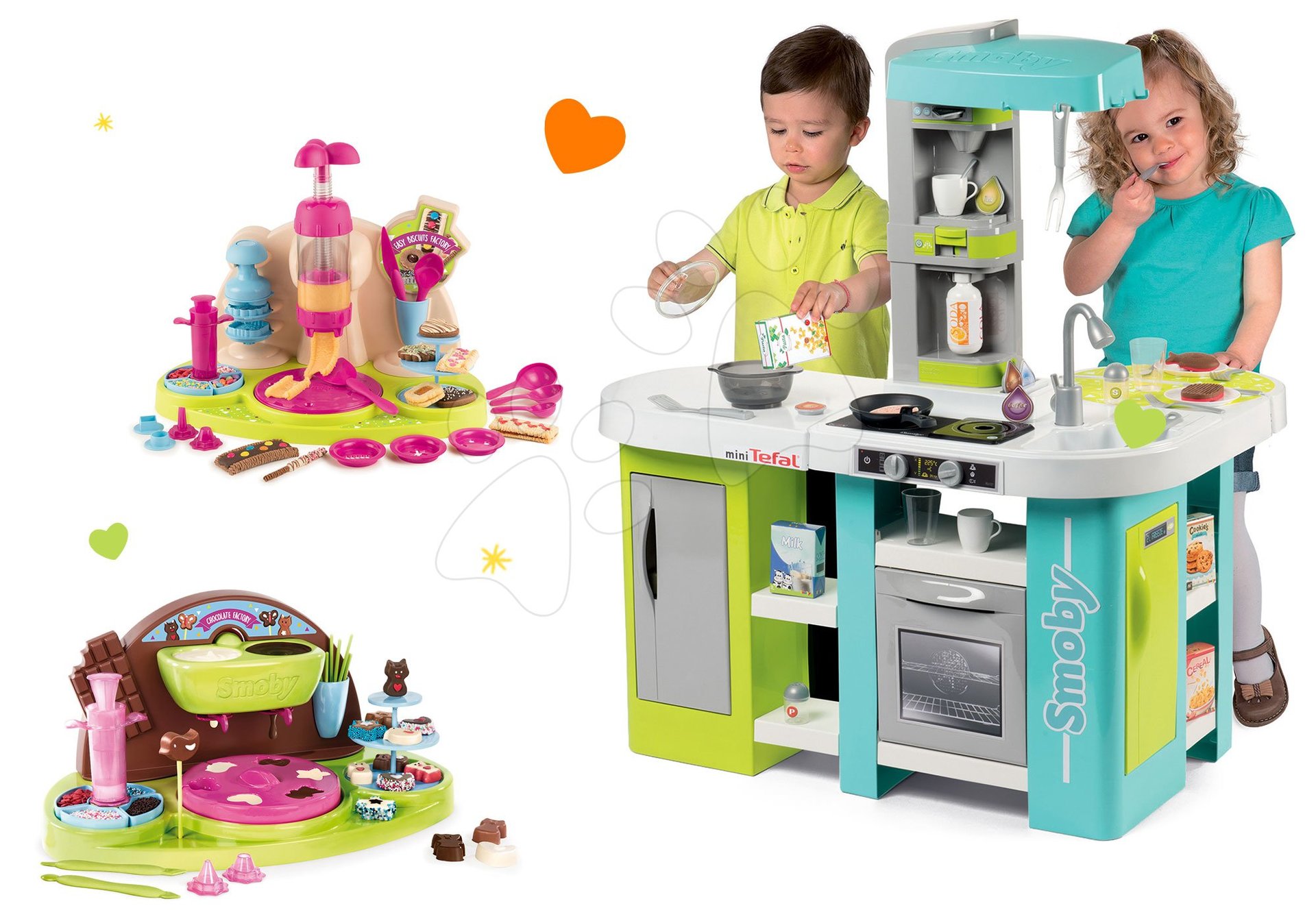 Smoby set kuchynka elektronická Tefal Studio XL Bubble a hravá kuchárka Chef čokoládovňa a cukrárka 311035-2