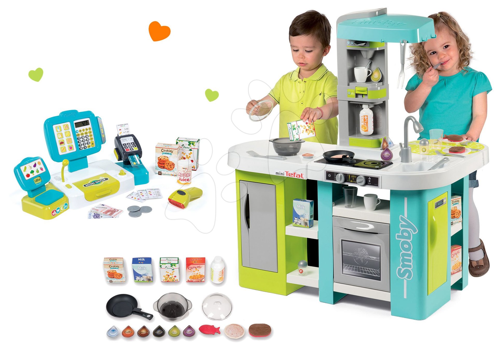 Smoby set kuchynka elektronická Tefal Studio XL Bubble a pokladňa Mini Shop elektronická 311035-5