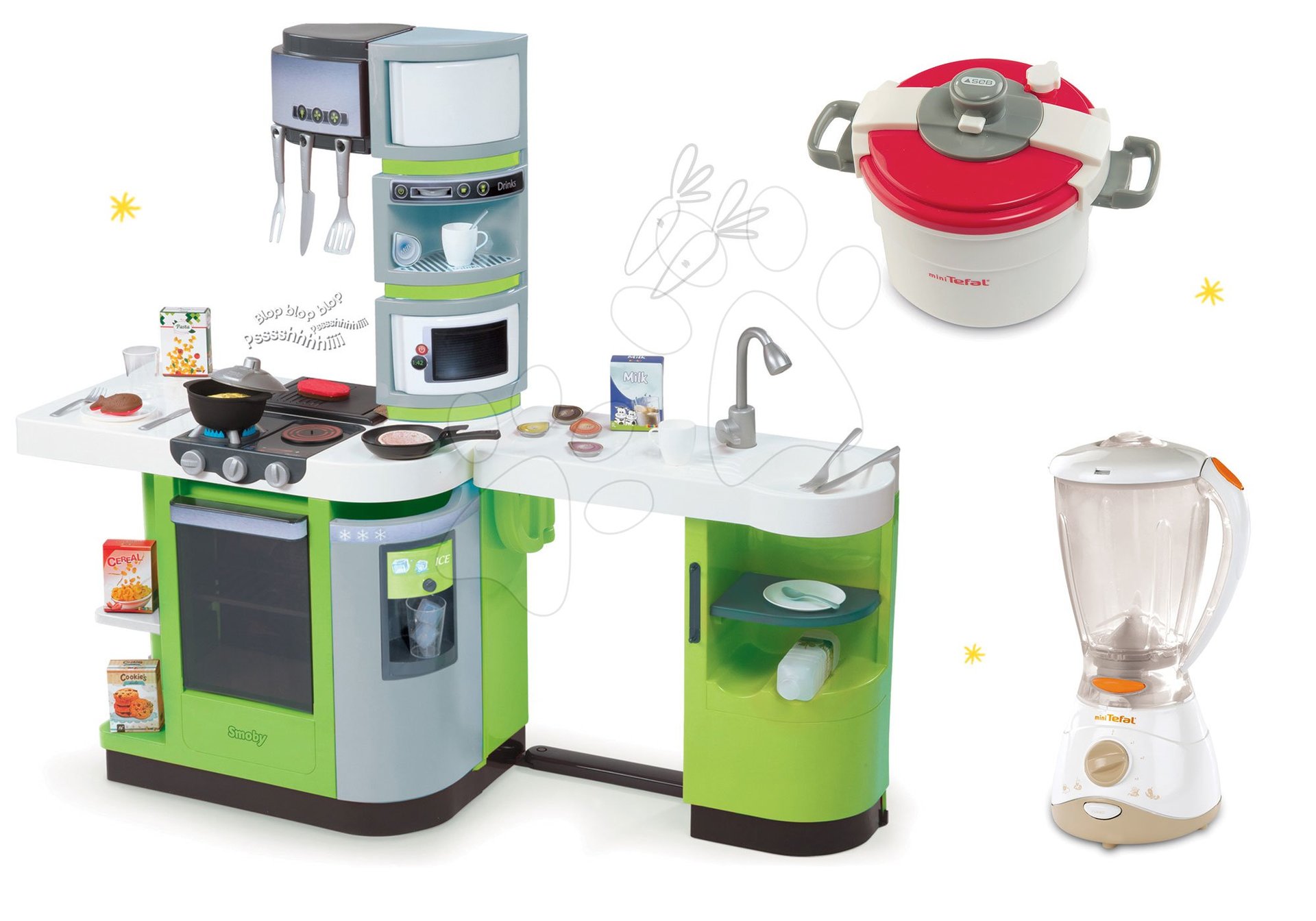 Smoby kuchynka CookMaster Verte a kuchynské spotrebiče Tefal 311102-5