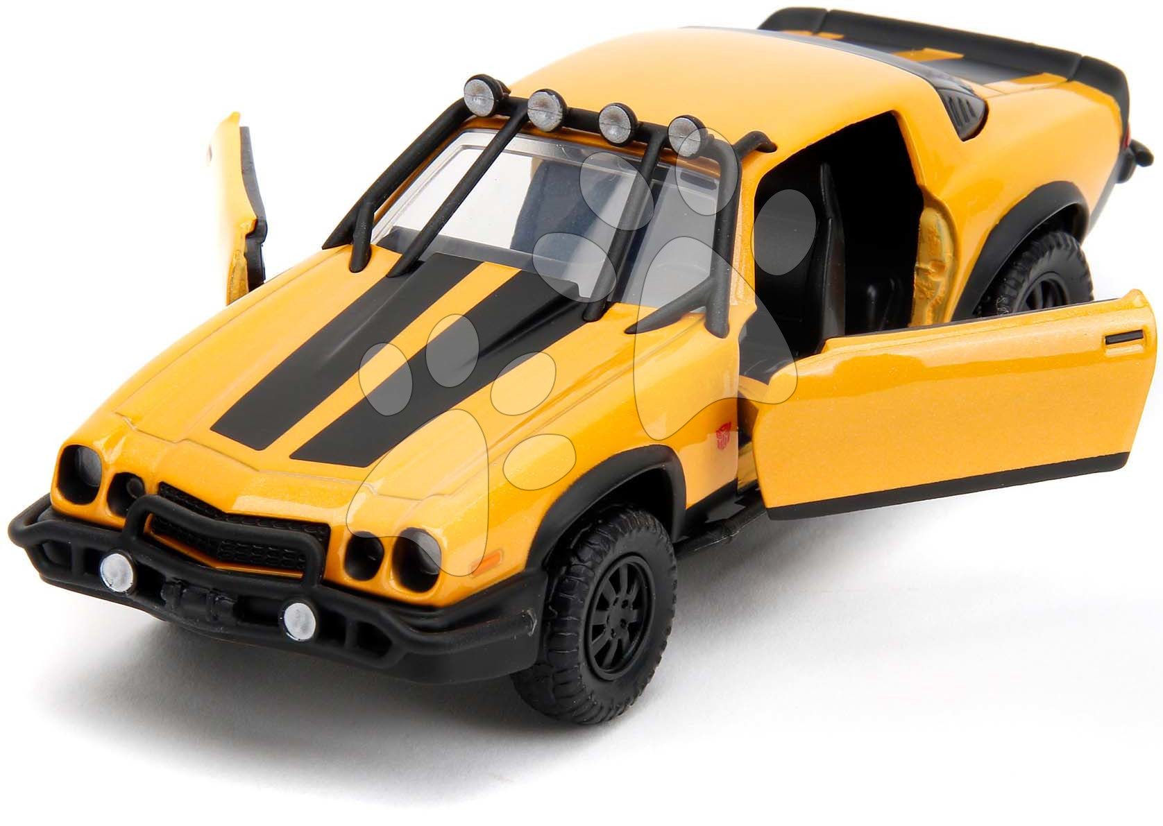 Autíčko Chevrolet Camaro 1977 Bumblebee Transformers T7 Jada kovové s otvárateľnými dverami 1:32