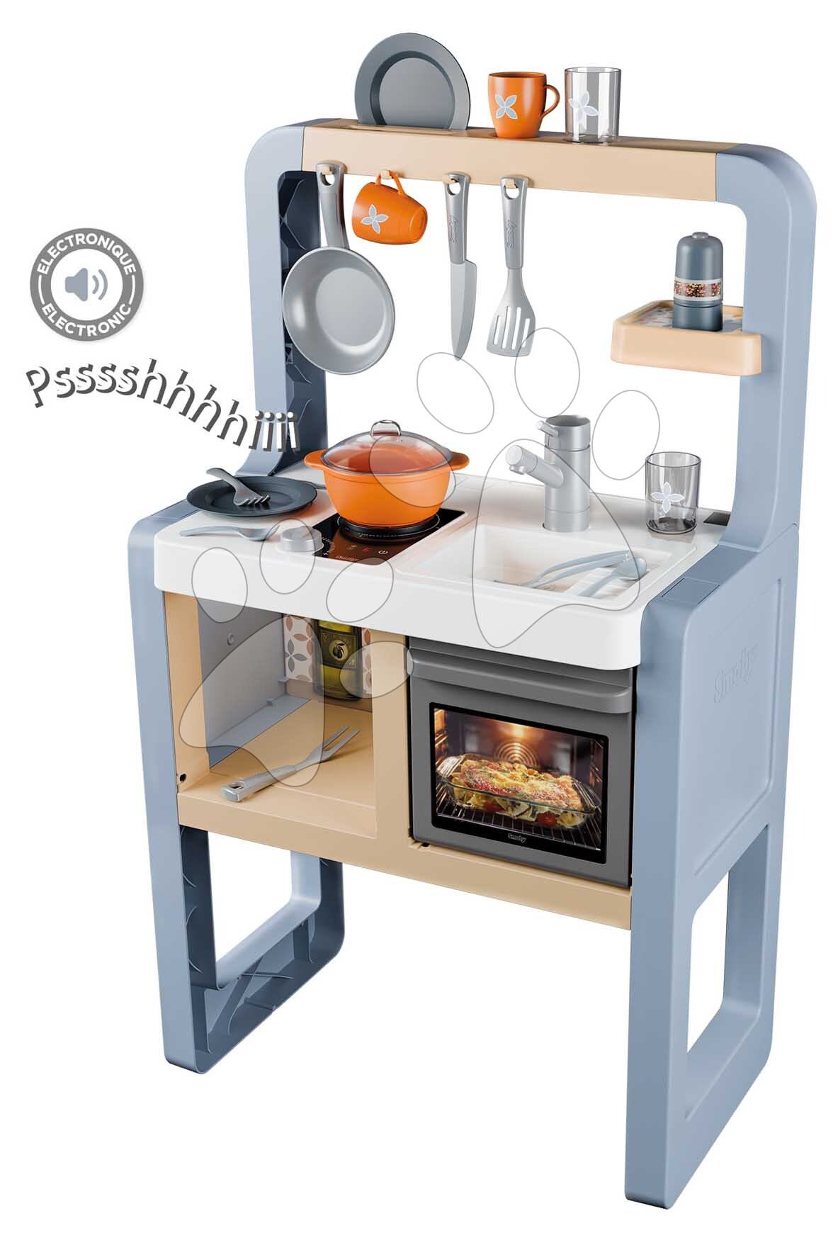 Kuchynka elektronická Rosemary Kitchen Smoby so zvukom 19 doplnkov s výškou pracovnej dosky 51 cm